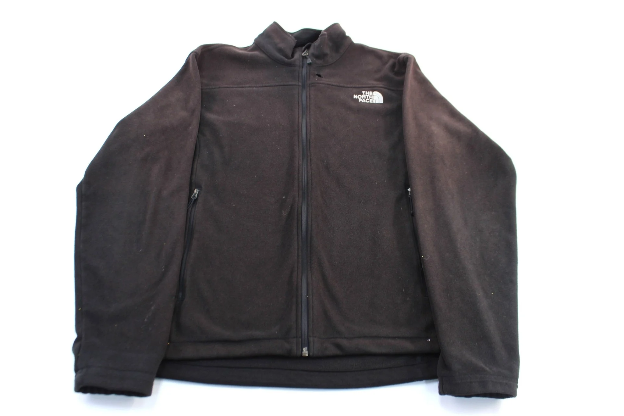 The North Face Embroidered Logo Black Fleece Zip Up Jacket