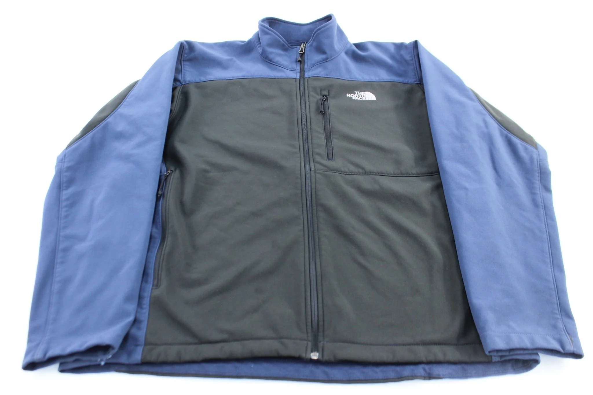 The North Face Embroidered Logo Blue & Black Zip Up Jacket