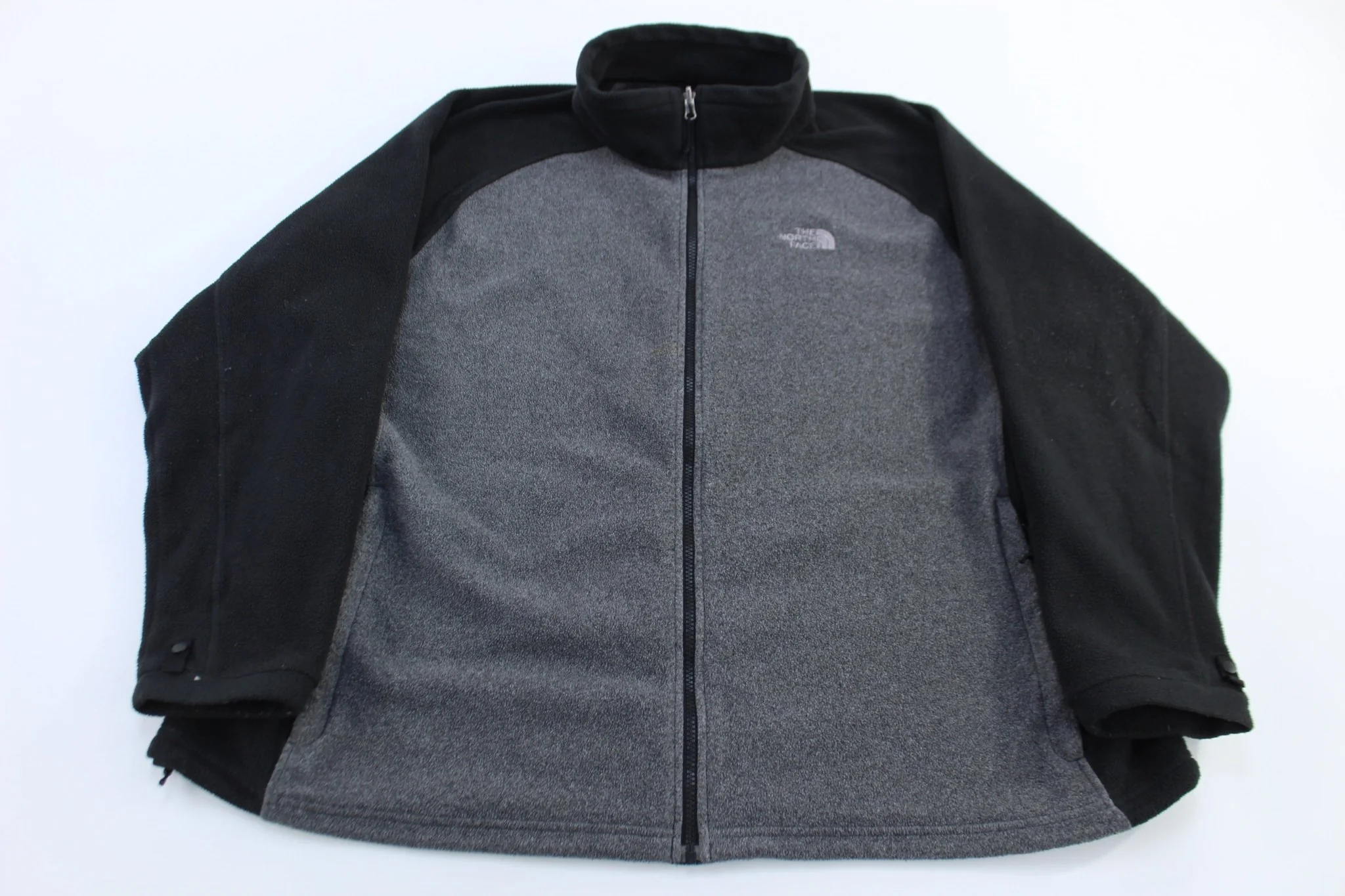 The North Face Embroidered Logo Grey & Black Fleece Jacket