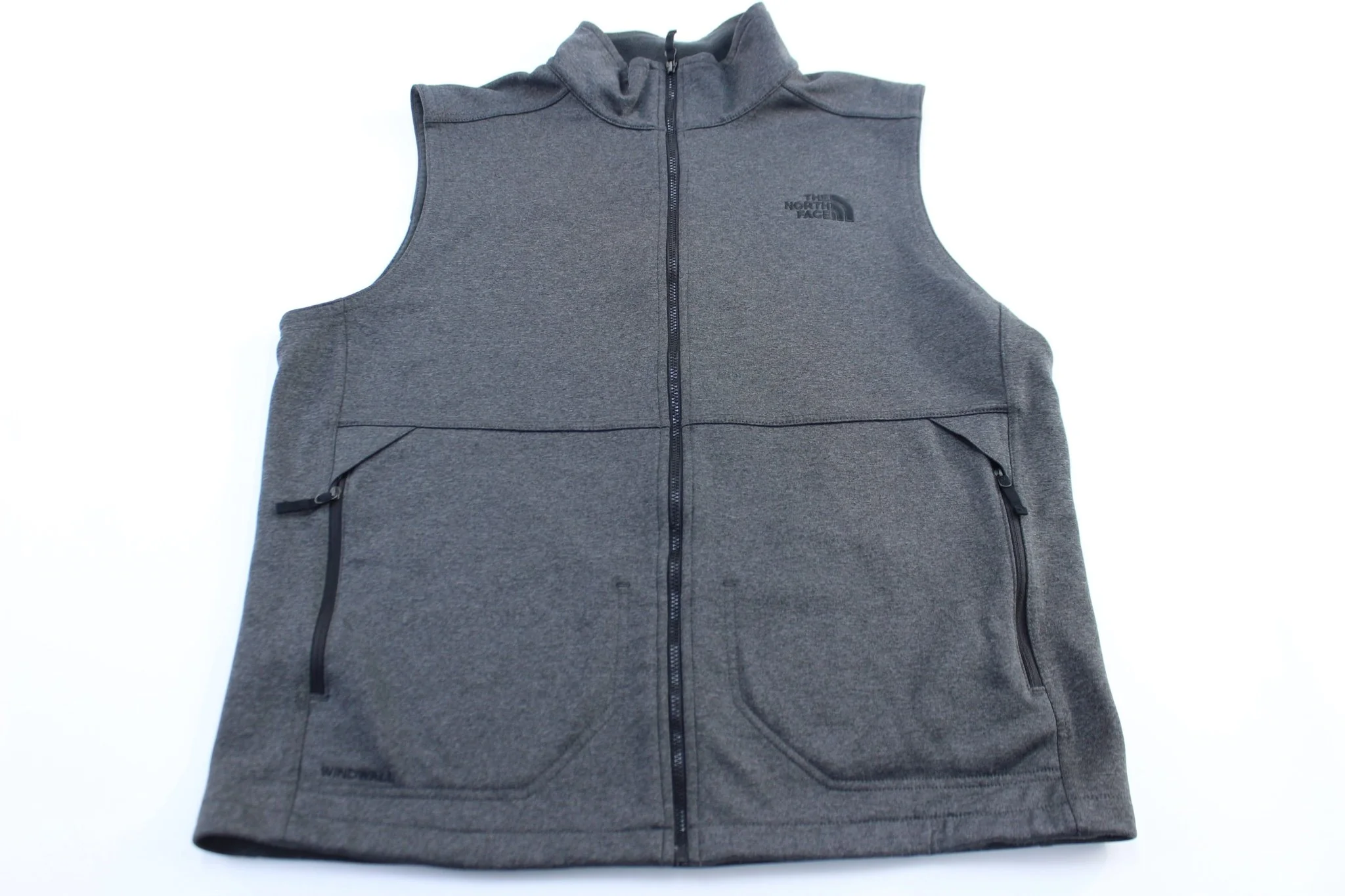 The North Face Embroidered Logo Grey Zip Up Vest