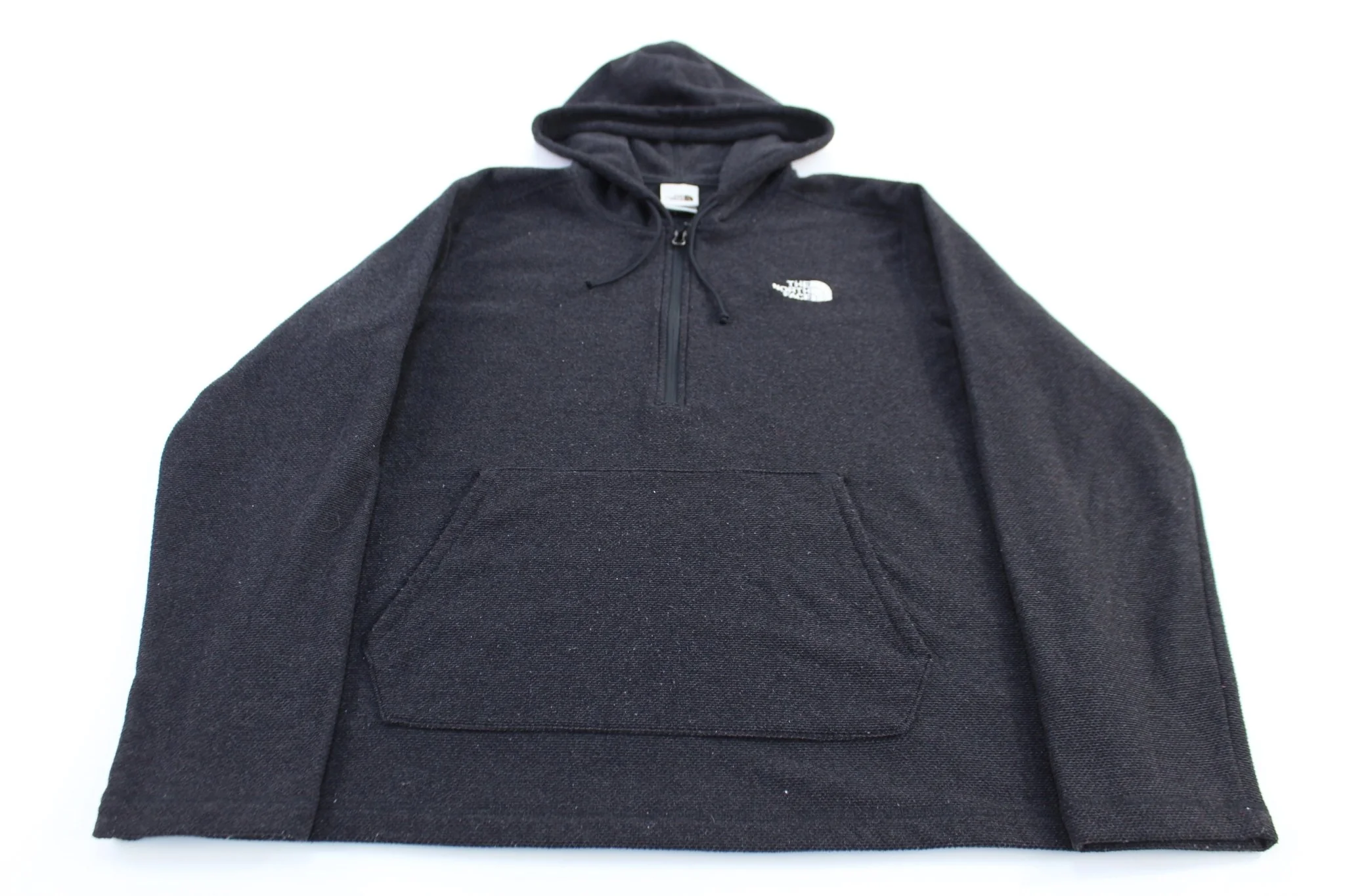 The North Face Embroidered Logo Quarter Zip Knit Hooded Sweater