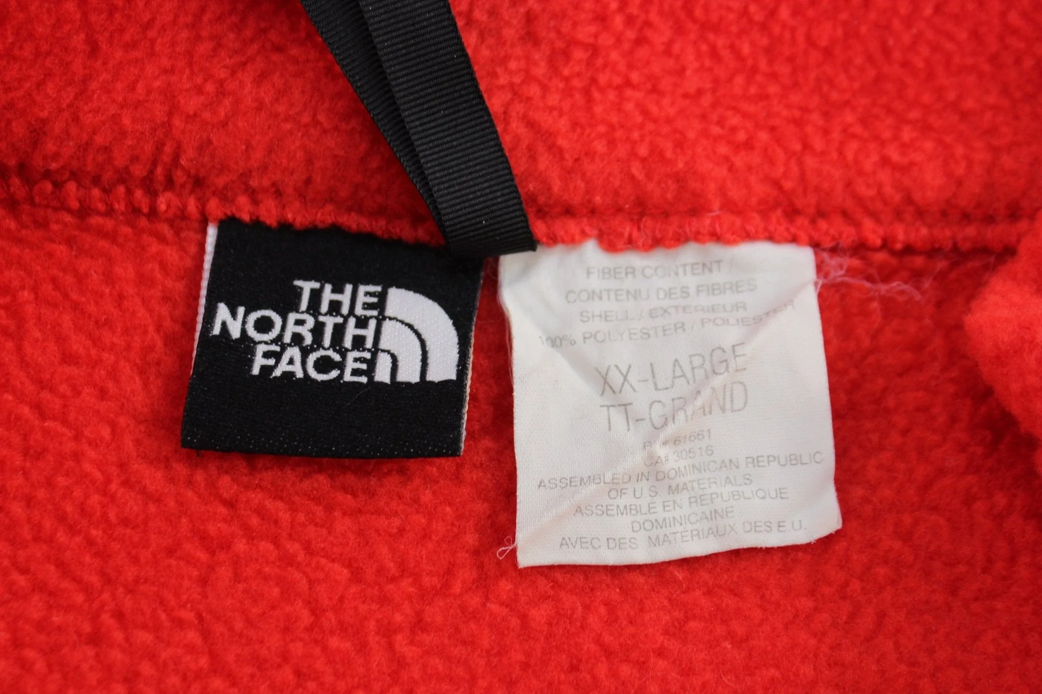 The North Face Embroidered Logo Red Fleece Zip Up Jacket - Image 3