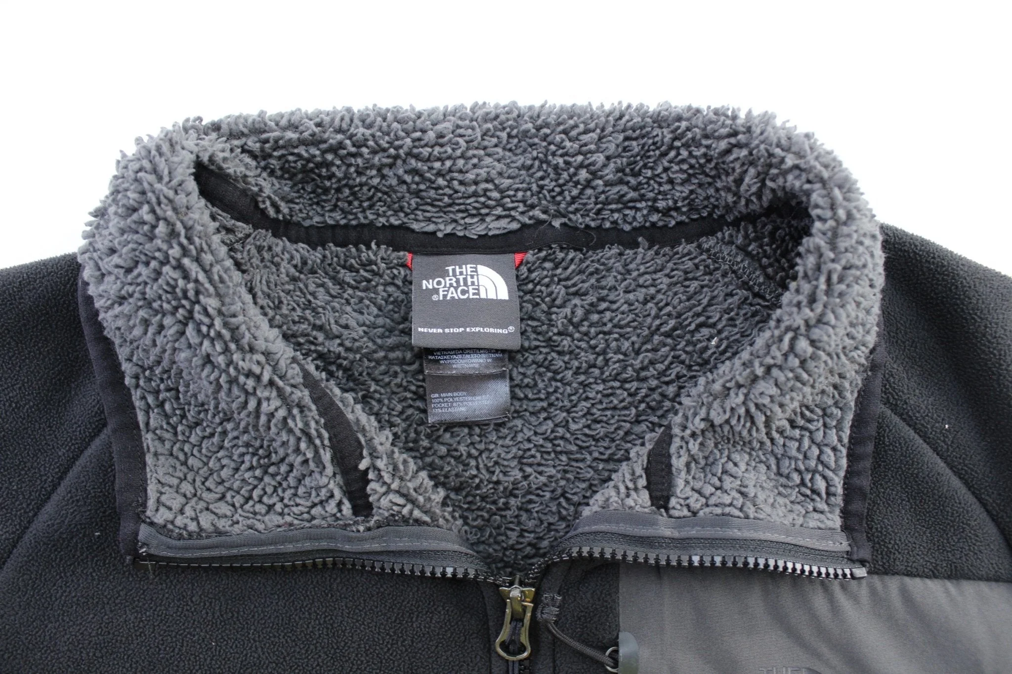 The North Face Logo Black Fleece Zip Up Jacket - Image 3