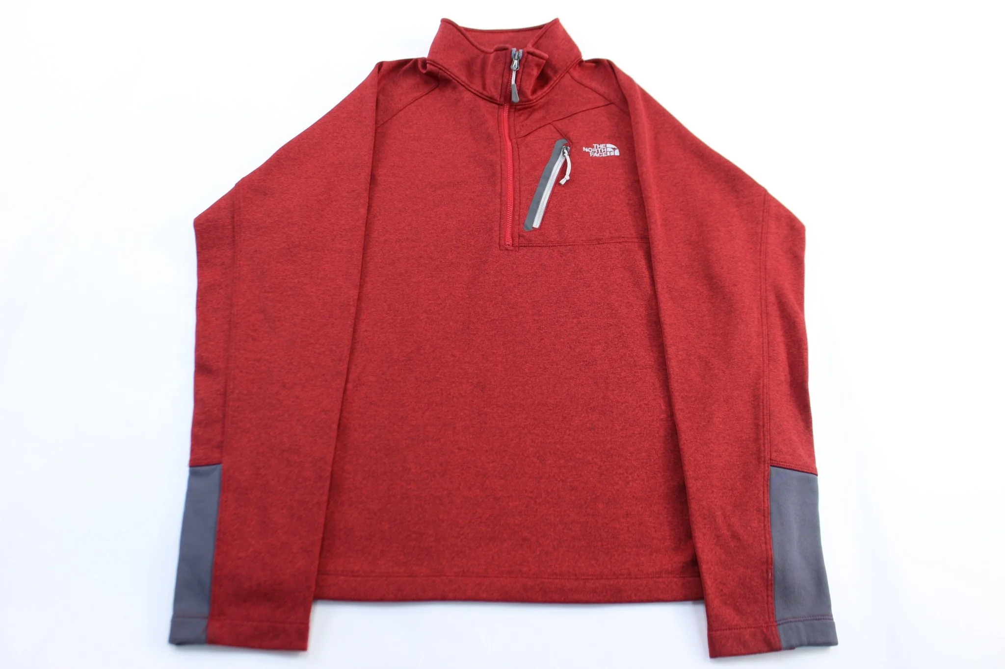 The North Face Logo Red & Grey Pullover Jacket