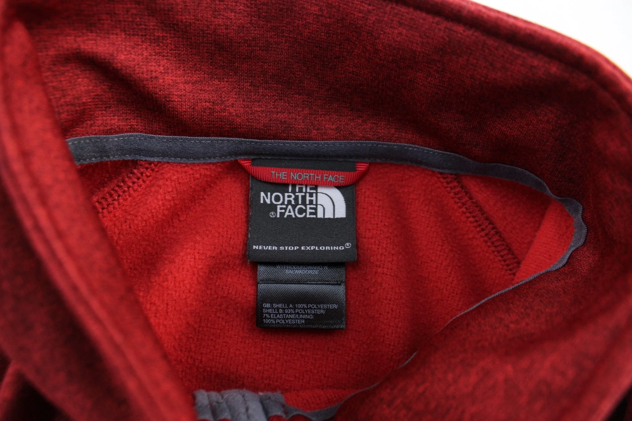 The North Face Logo Red & Grey Pullover Jacket - Image 3
