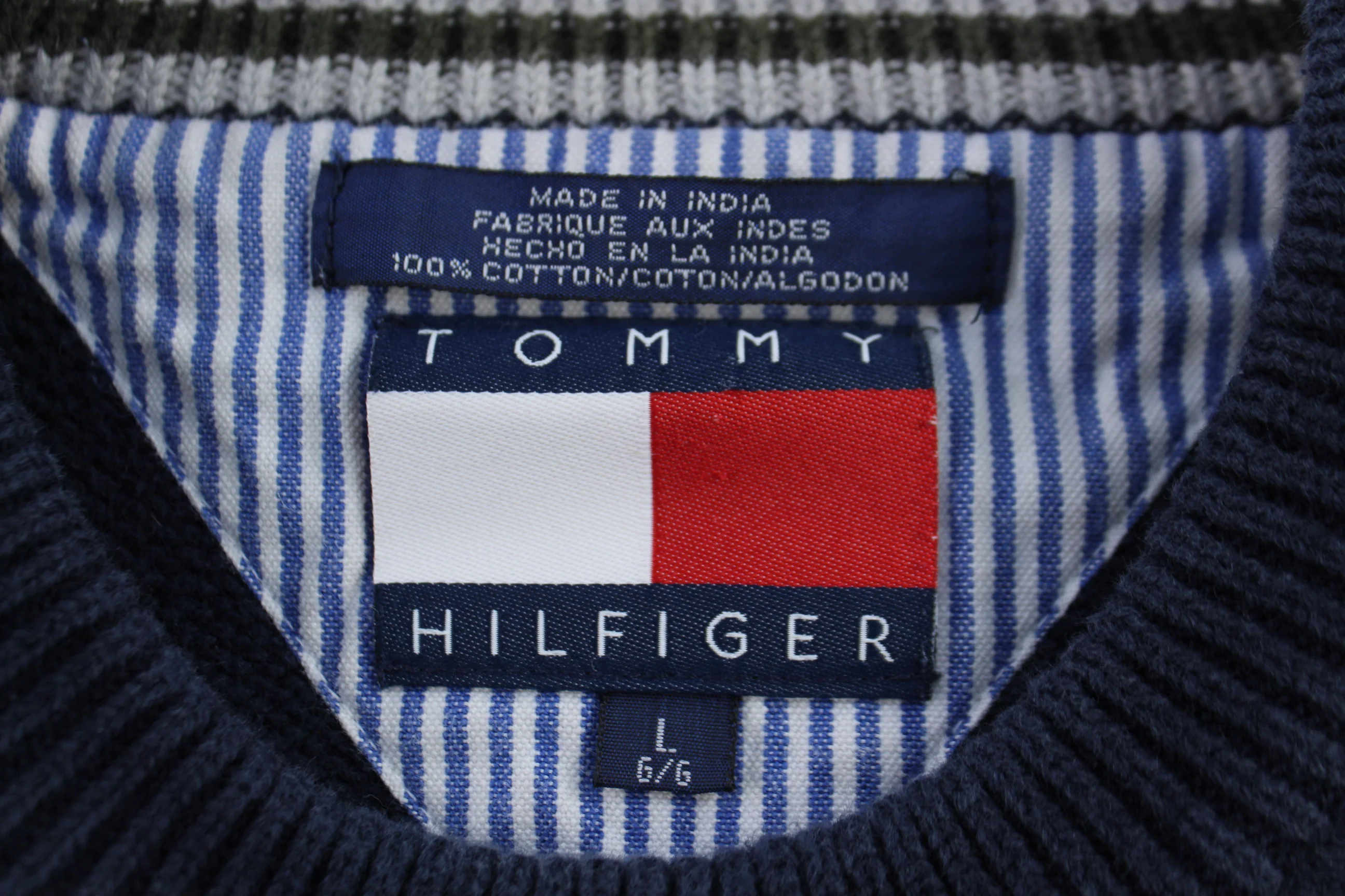 Tommy Hilfiger Embroidered Logo Blue Knit Sweater - Image 3