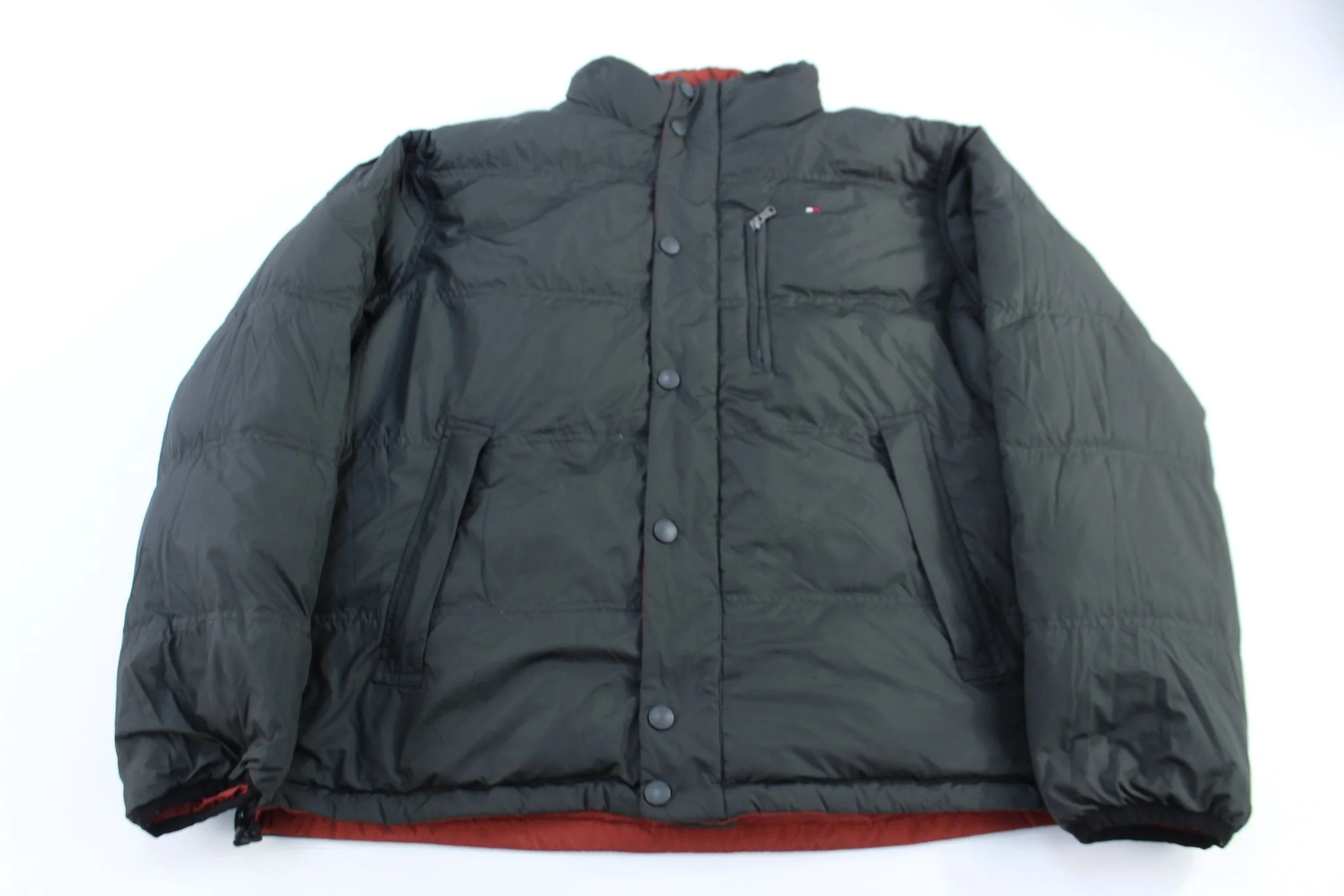 Tommy Hilfiger Embroidered Logo Full Zip Puffer Jacket