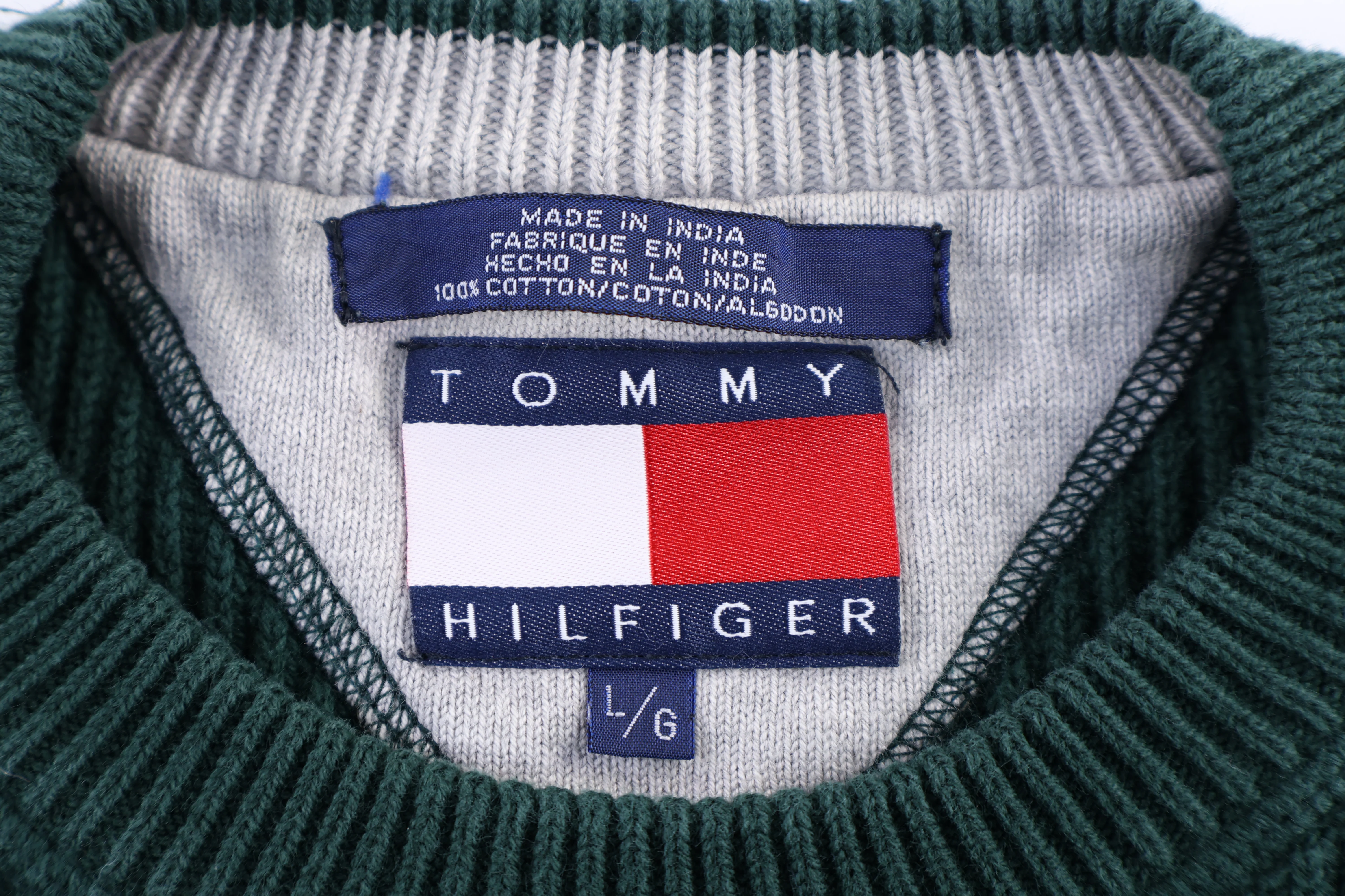 Tommy Hilfiger Embroidered Logo Green Knit Sweater - Image 3