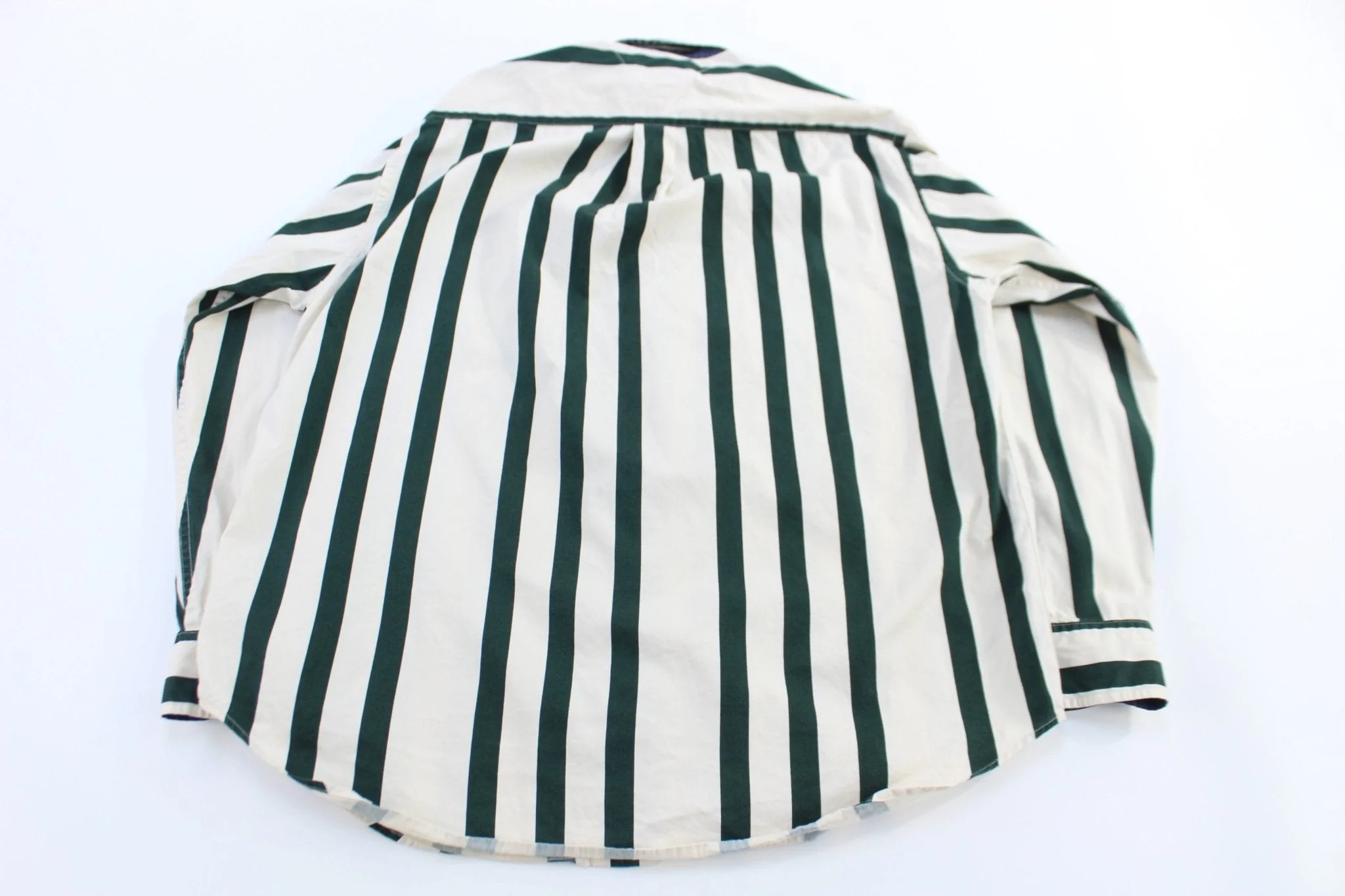 Tommy Hilfiger Embroidered Logo Green & White Striped LS Button Down - Image 2