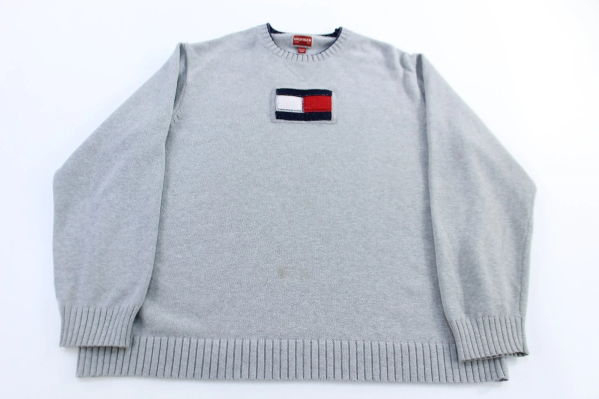 Tommy Hilfiger Embroidered Logo Grey Sweater