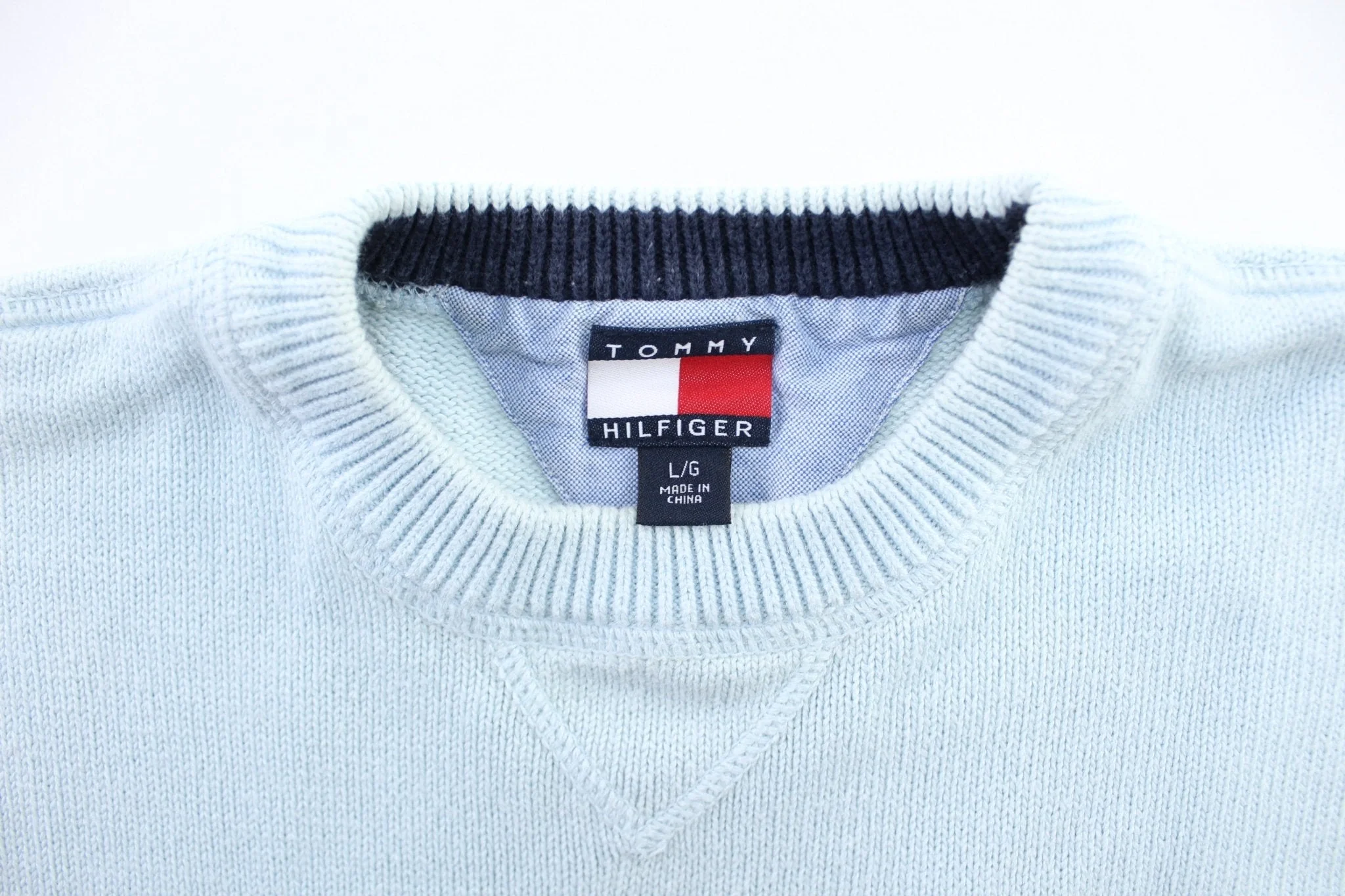 Tommy Hilfiger Embroidered Logo Light Blue Sweater - Image 4
