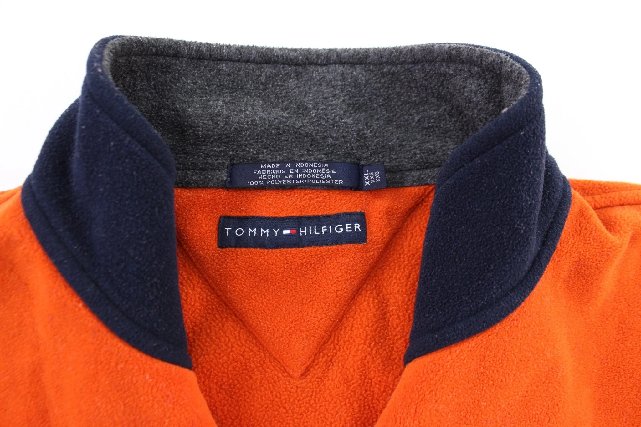 Tommy Hilfiger Embroidered Logo Orange & White Pullover Jacket - Image 3