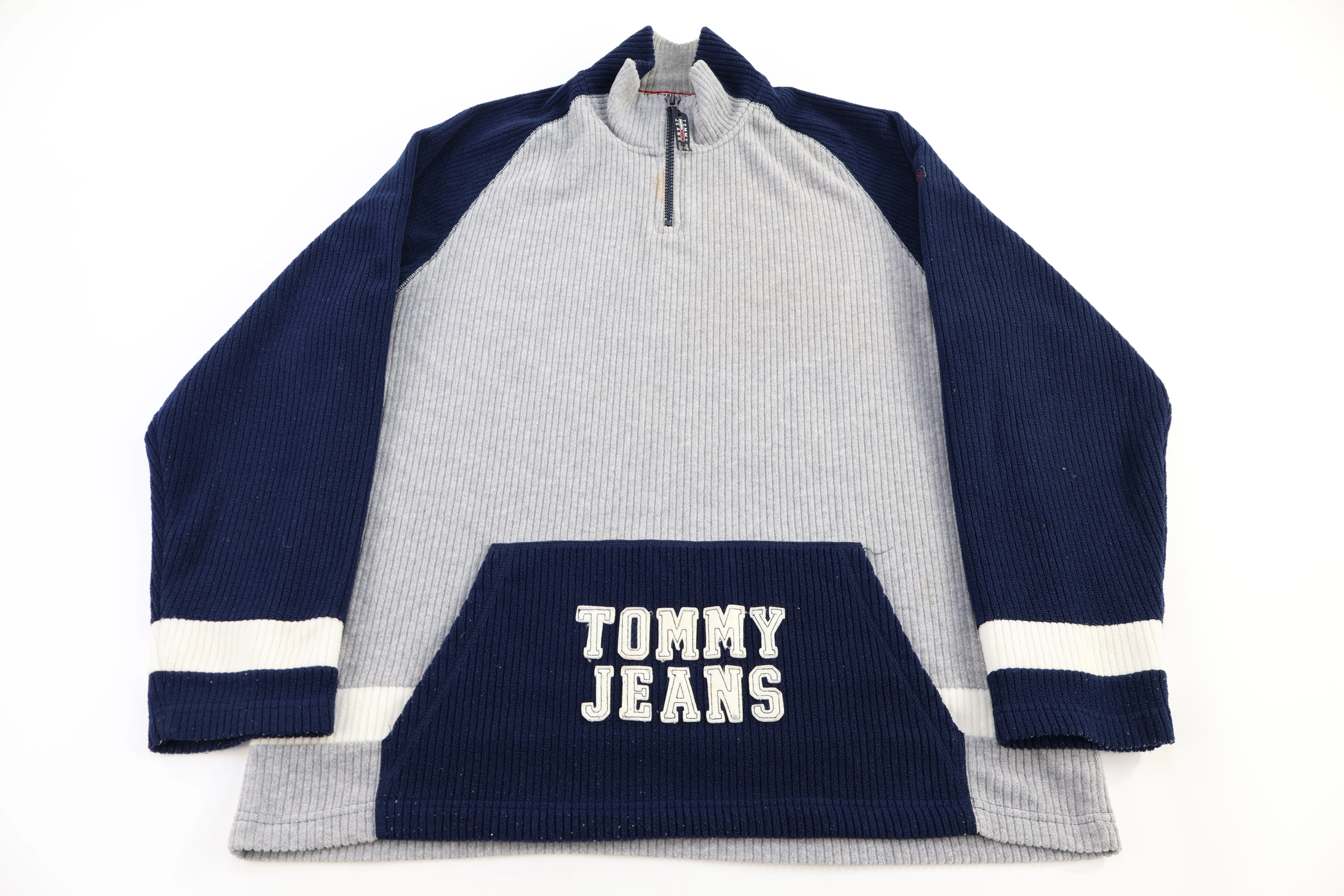 Tommy Hilfiger Jeans Grey & Blue Quarter Zip Sweater