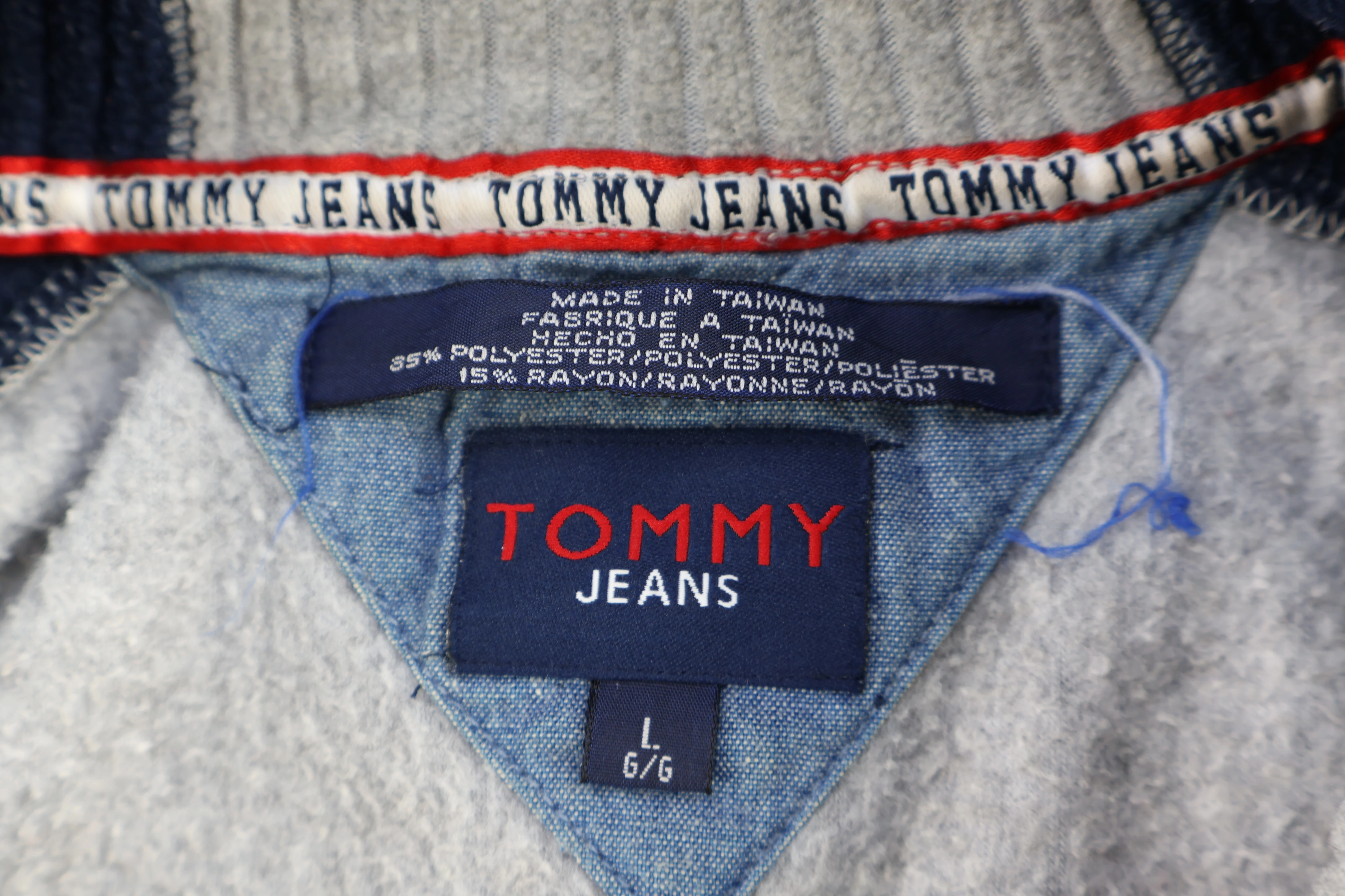 Tommy Hilfiger Jeans Grey & Blue Quarter Zip Sweater - Image 4