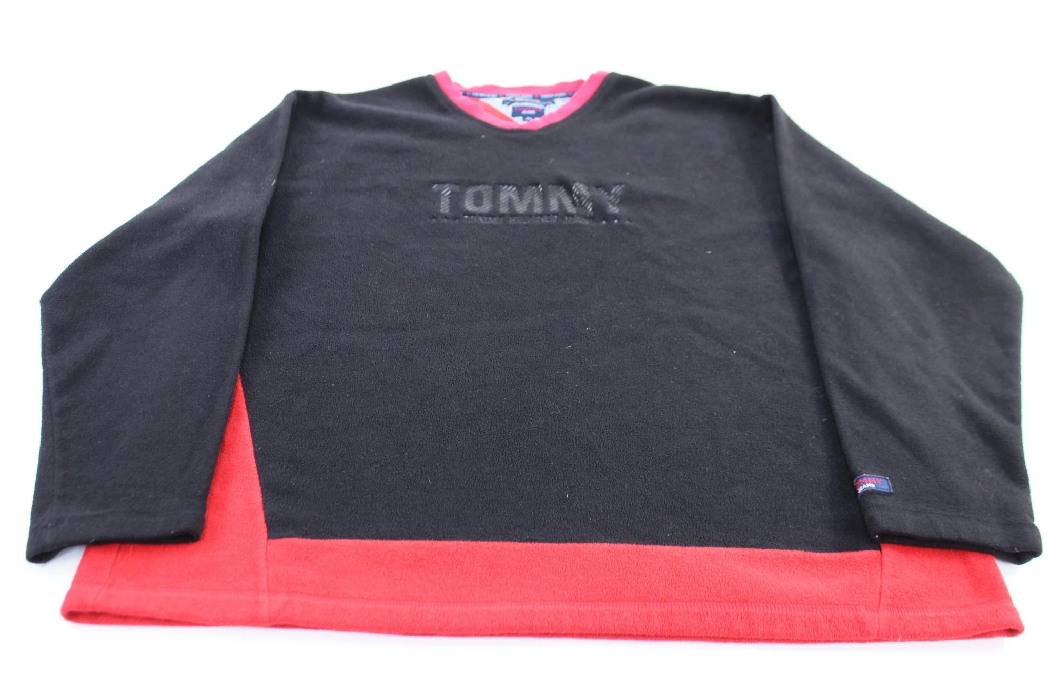 Tommy Hilfiger Jeans Logo Red & Black Fleece Pullover