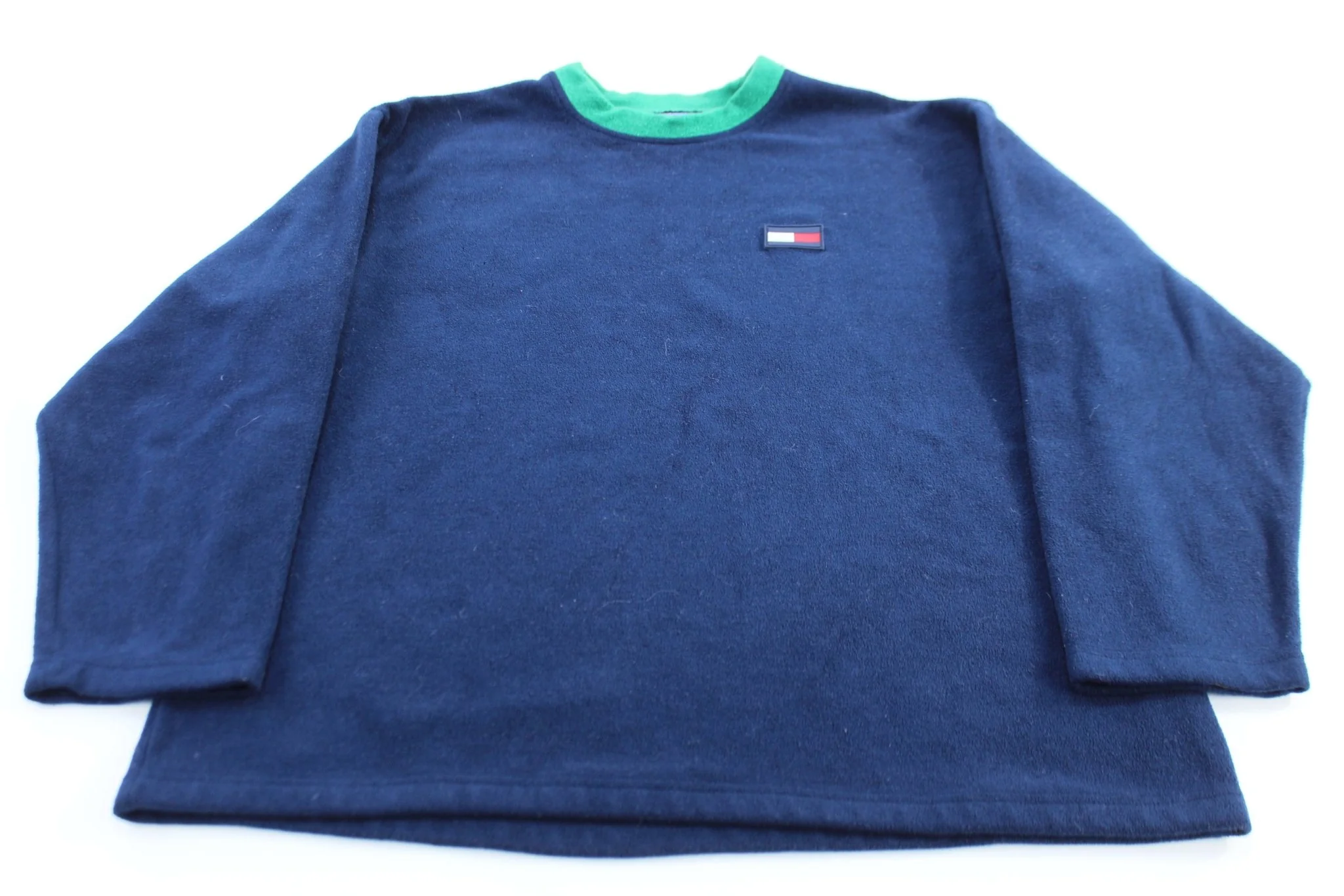 Tommy Hilfiger Logo Patch Blue Fleece Sweater