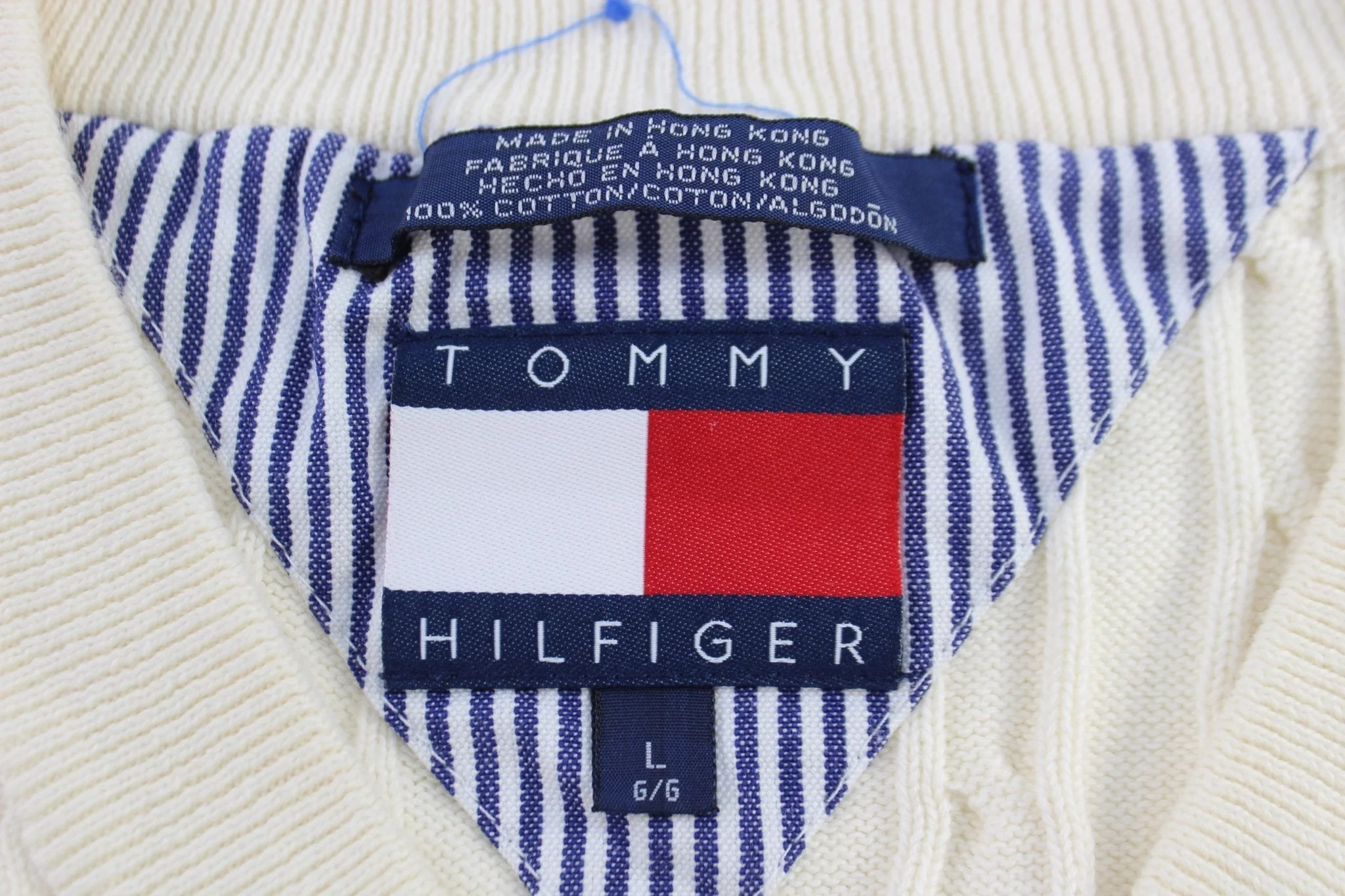 Tommy Hilfiger White Cable Knit Vest - Image 4