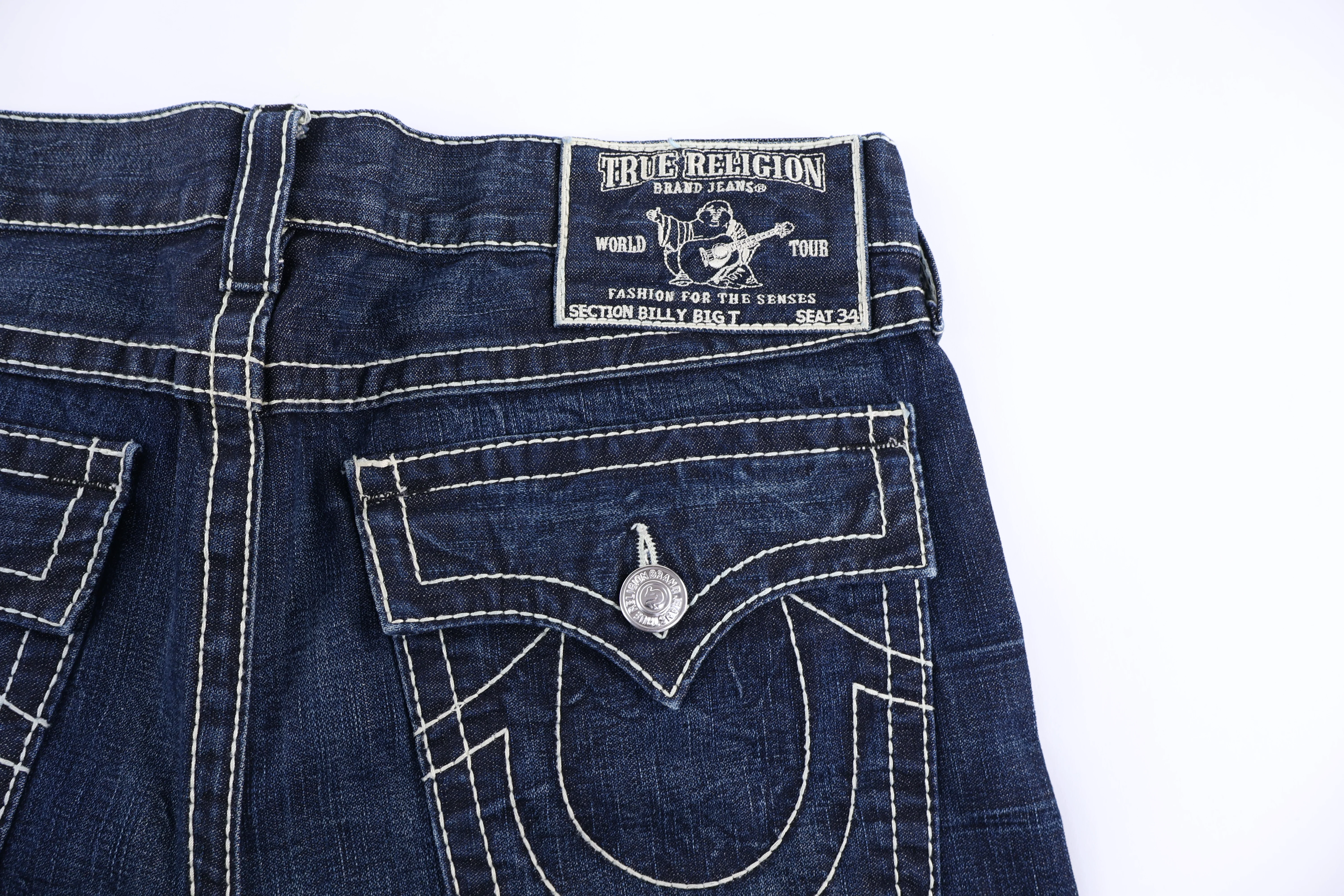 True Religion Dark Wash Denim Jeans - Image 3