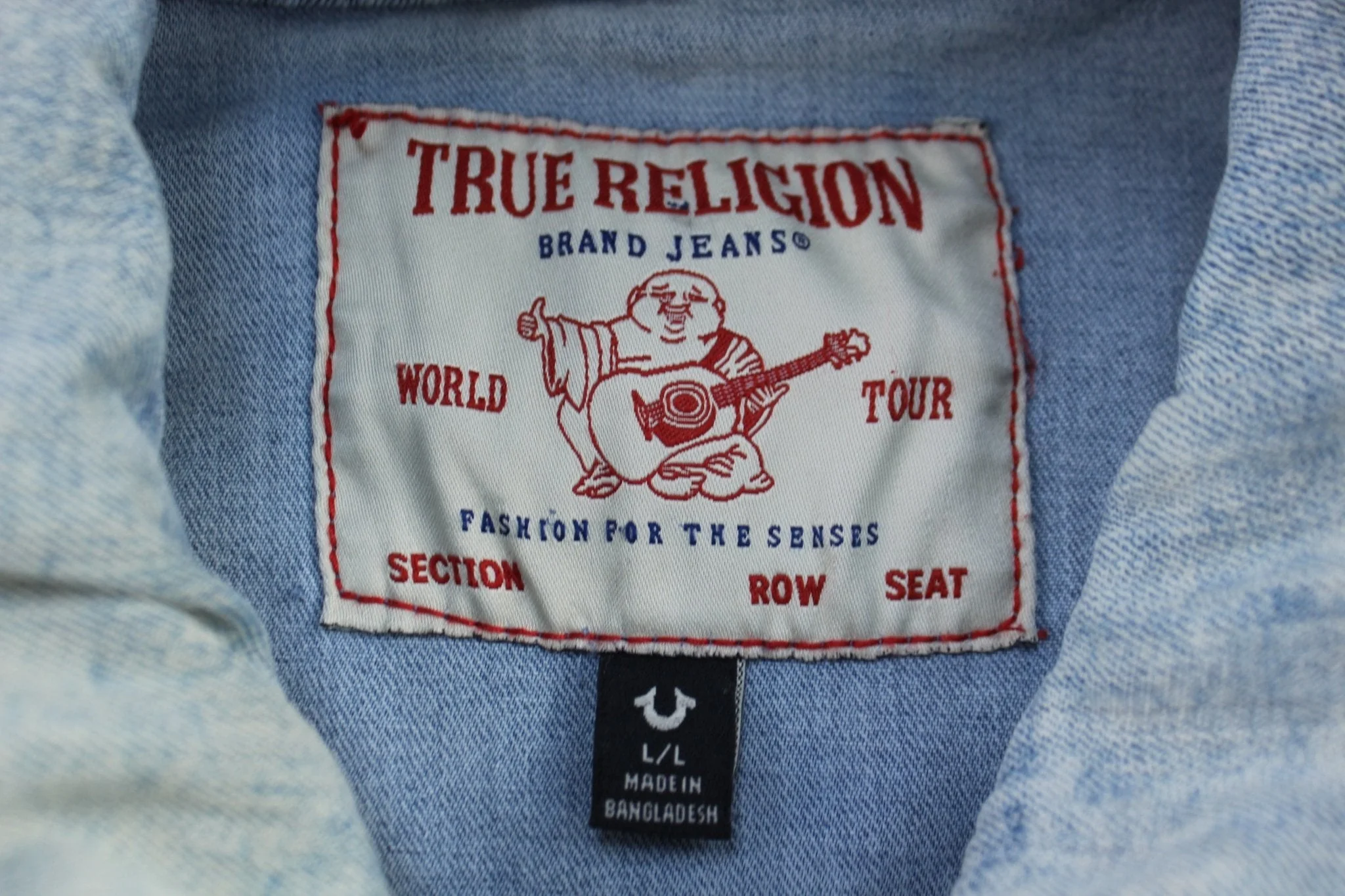 True Religion Light Wash Button Down Denim Jacket - Image 3