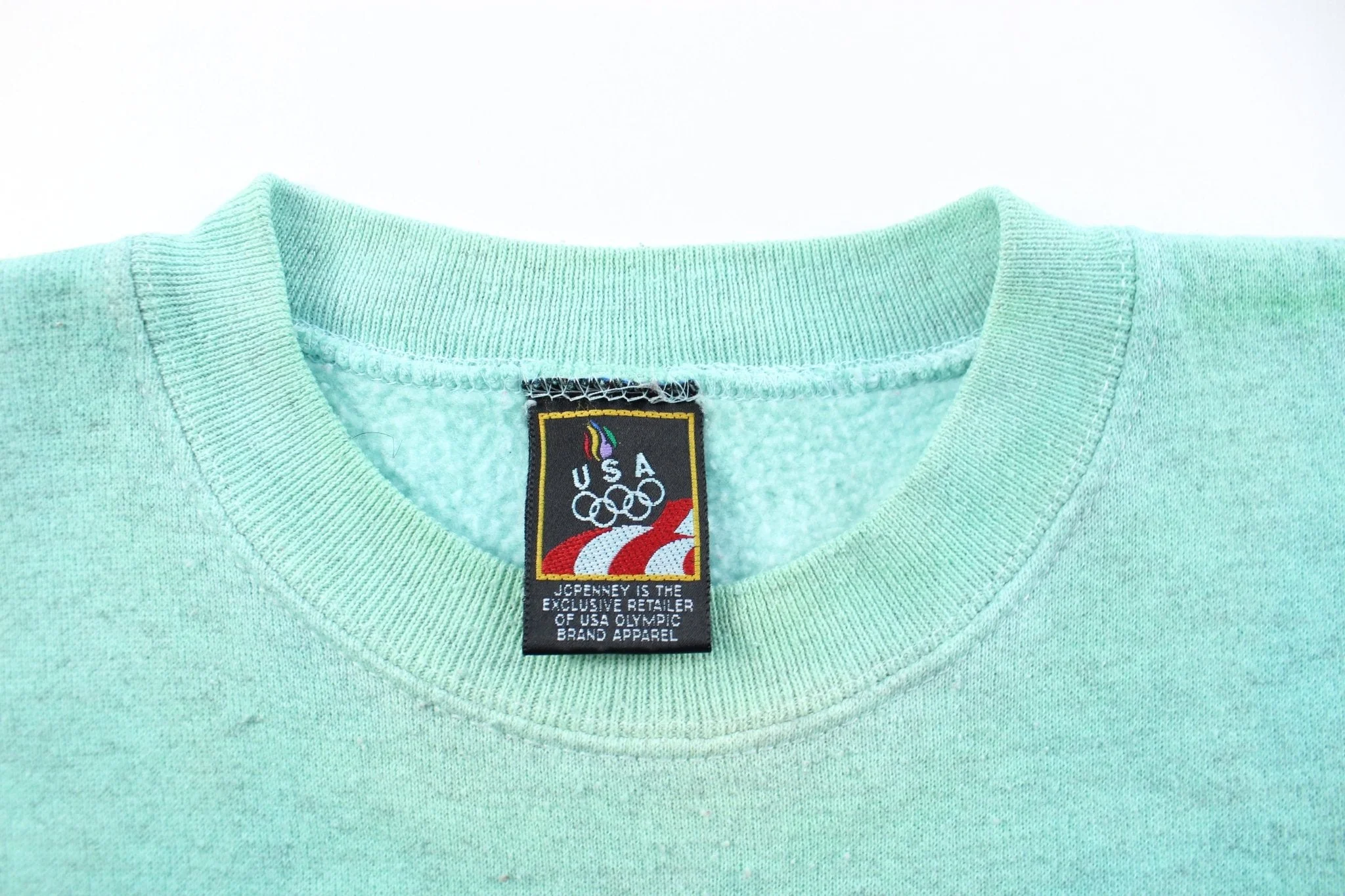 USA Olympics Embroidered Logo Seafoam Sweatshirt - Image 3