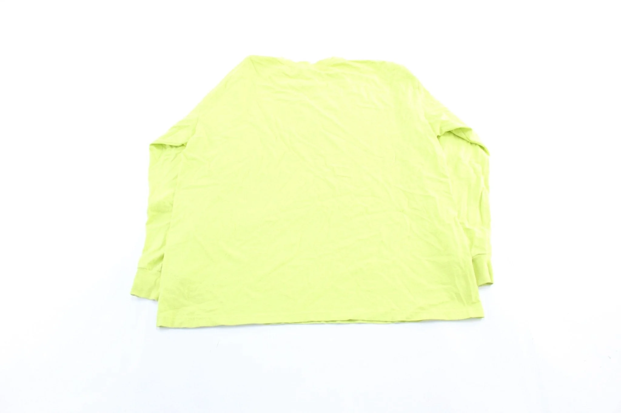 Vintage Adidas Athletic Department Neon & Black Striped LS T-Shirt - Image 2