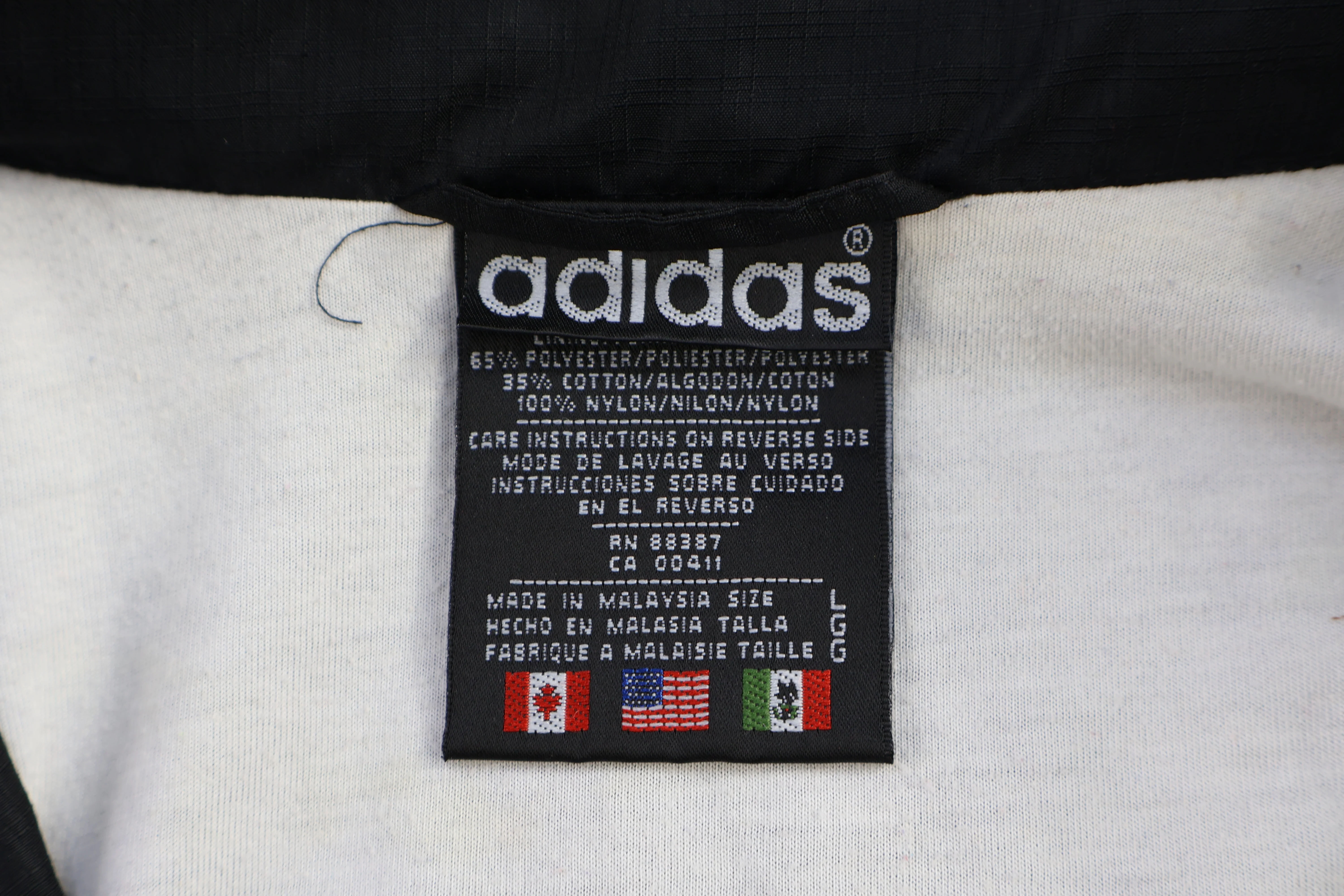 Vintage Adidas Embroidered Logo Black & White Full Zip Jacket - Image 4