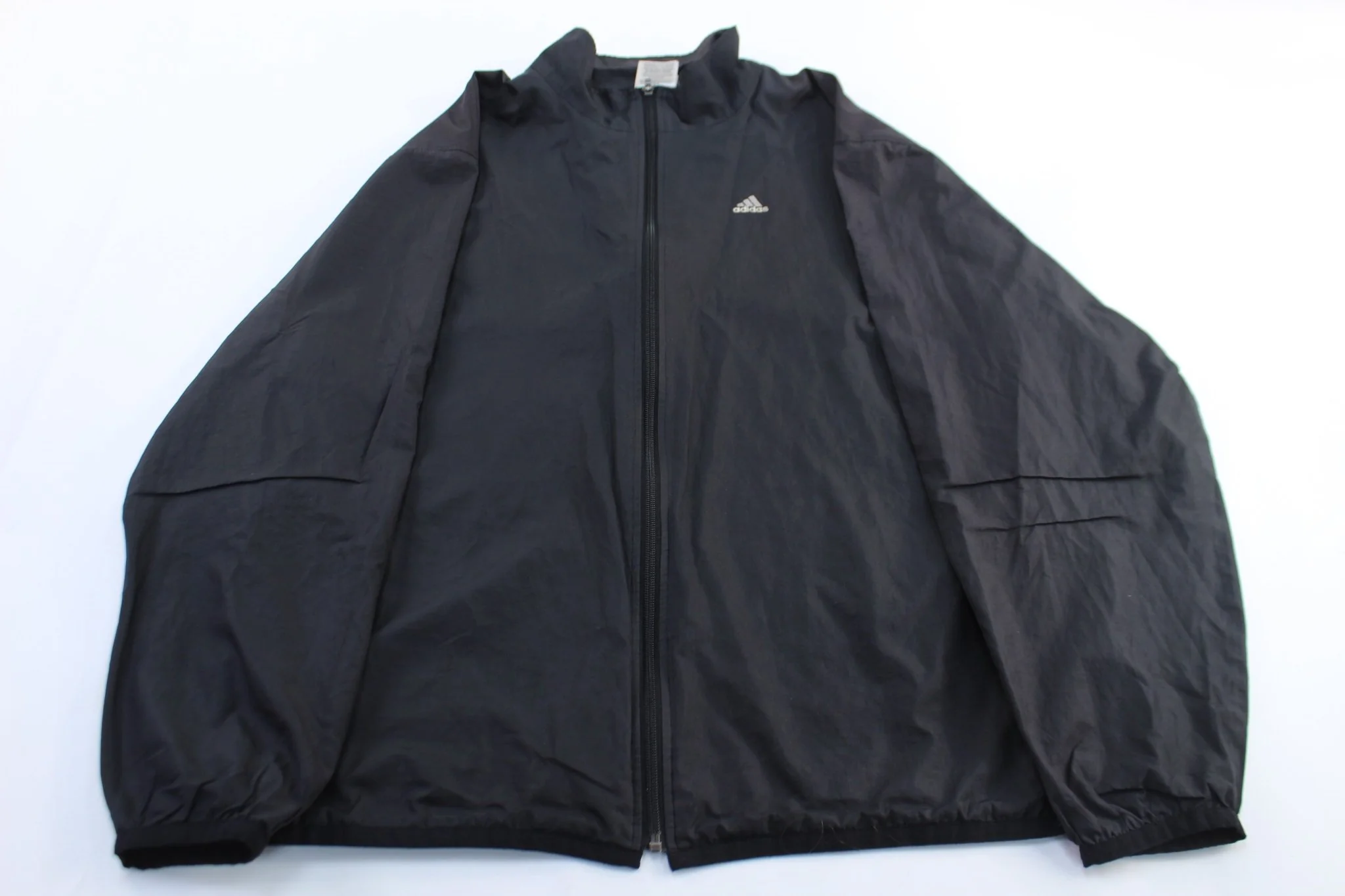 Vintage Adidas Embroidered Logo Black Zip Up Jacket