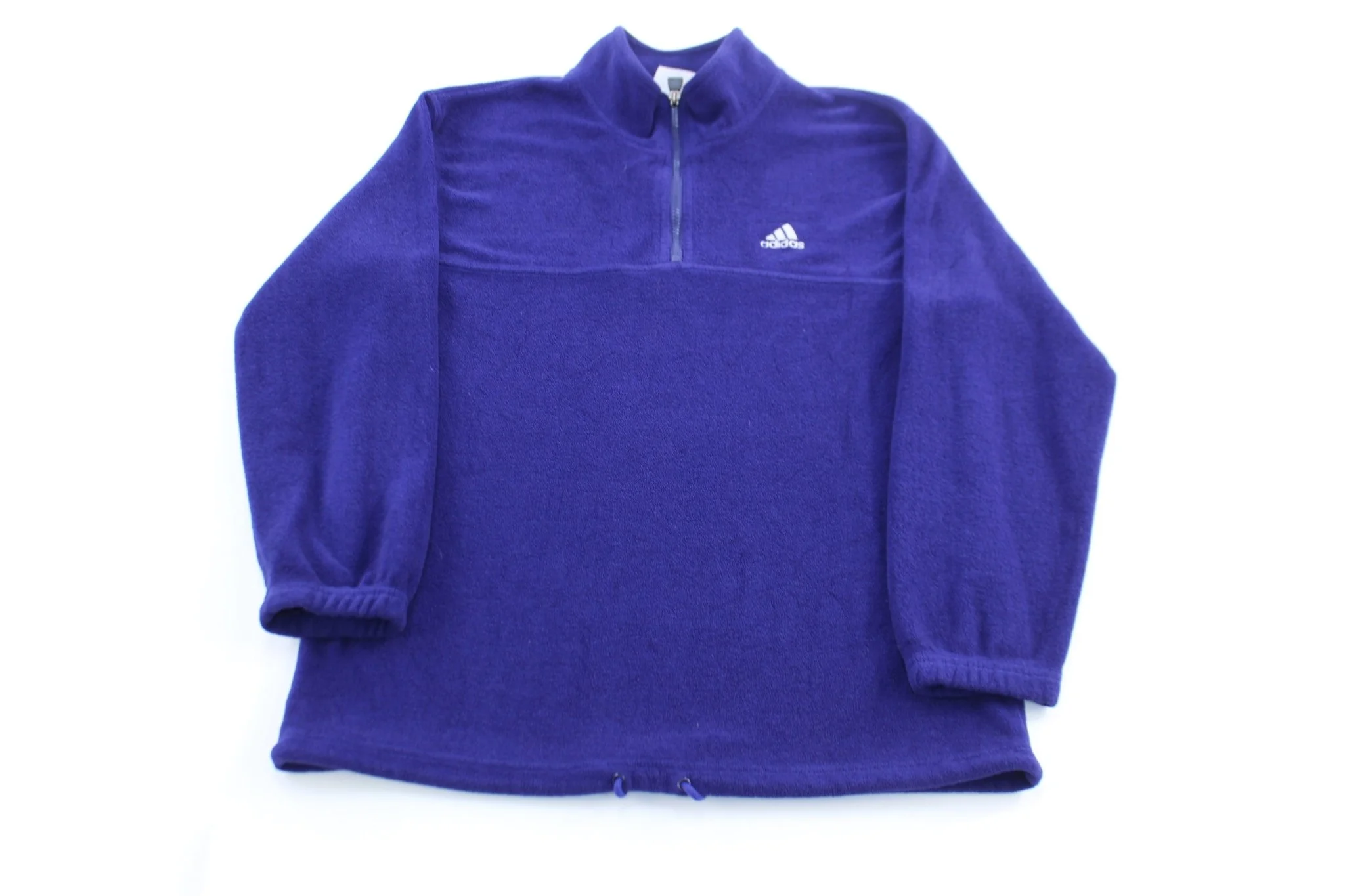 Vintage Adidas Embroidered Logo Blue Fleece Pullover