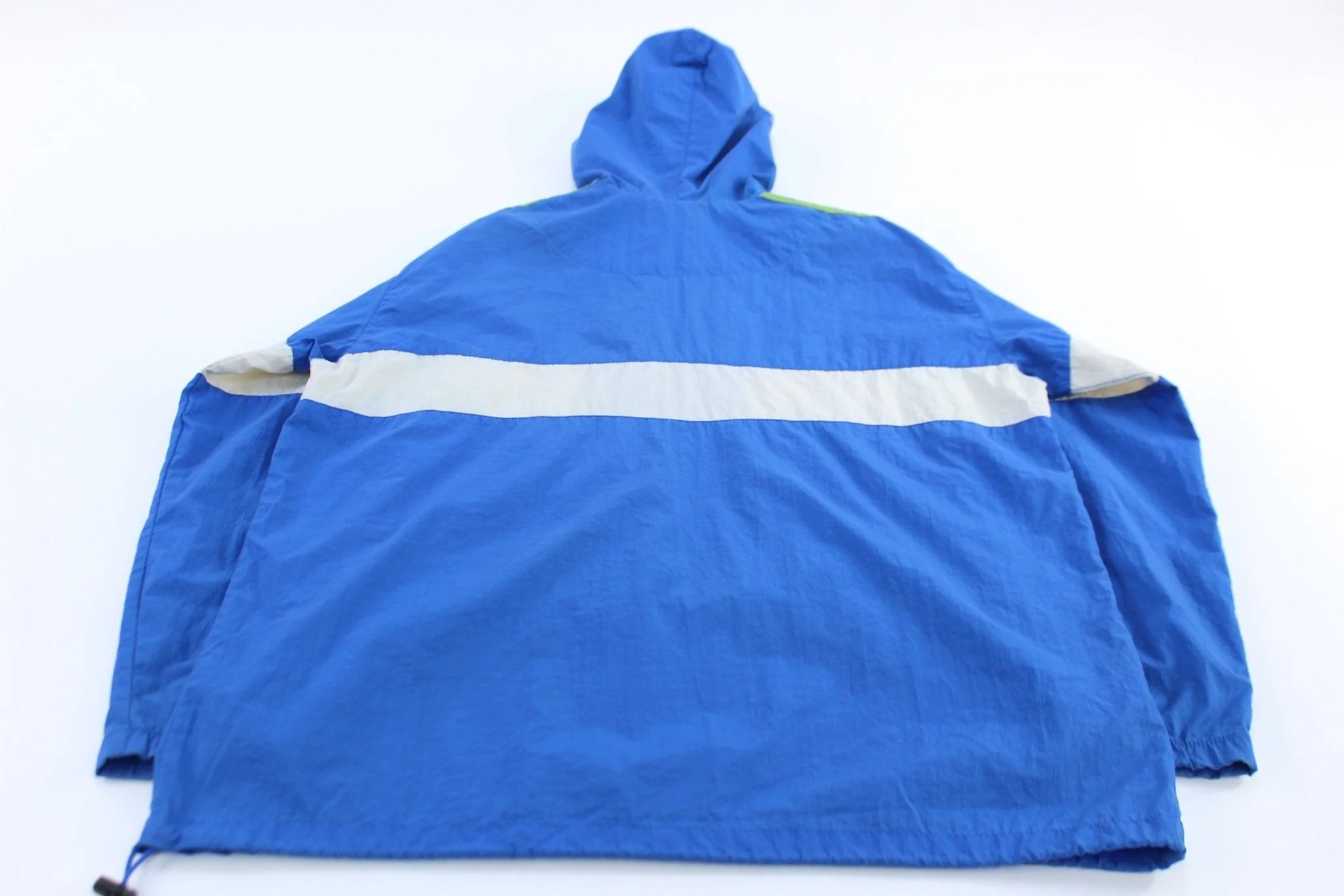 Vintage Adidas Embroidered Logo Blue, Green & White Pullover Jacket - Image 2