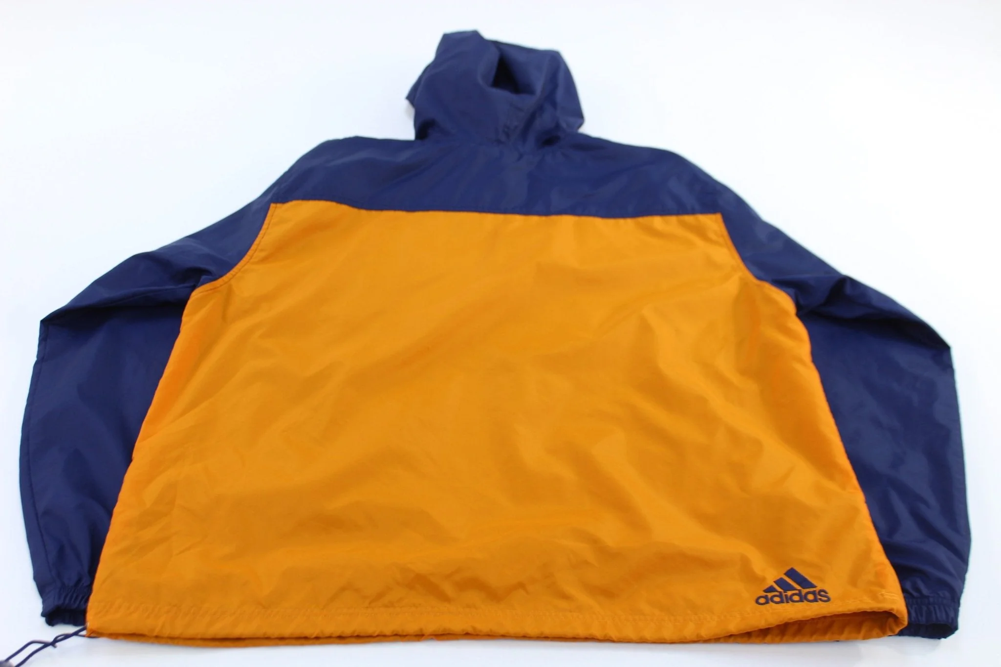 Vintage Adidas Embroidered Logo Blue & Orange Pullover Jacket - Image 2
