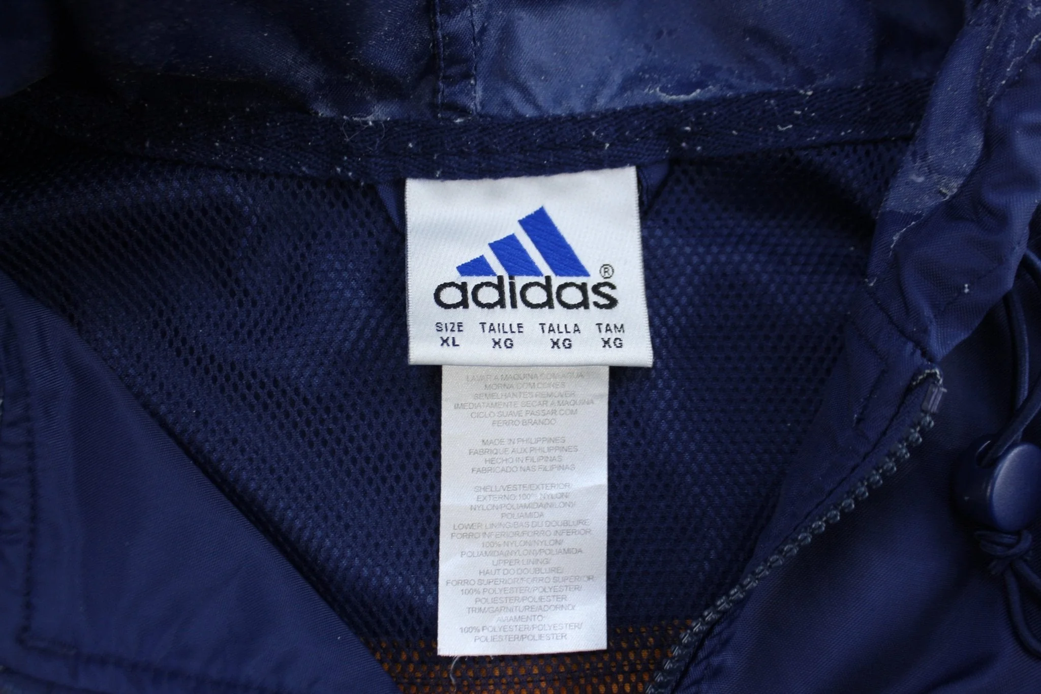 Vintage Adidas Embroidered Logo Blue & Orange Pullover Jacket - Image 3
