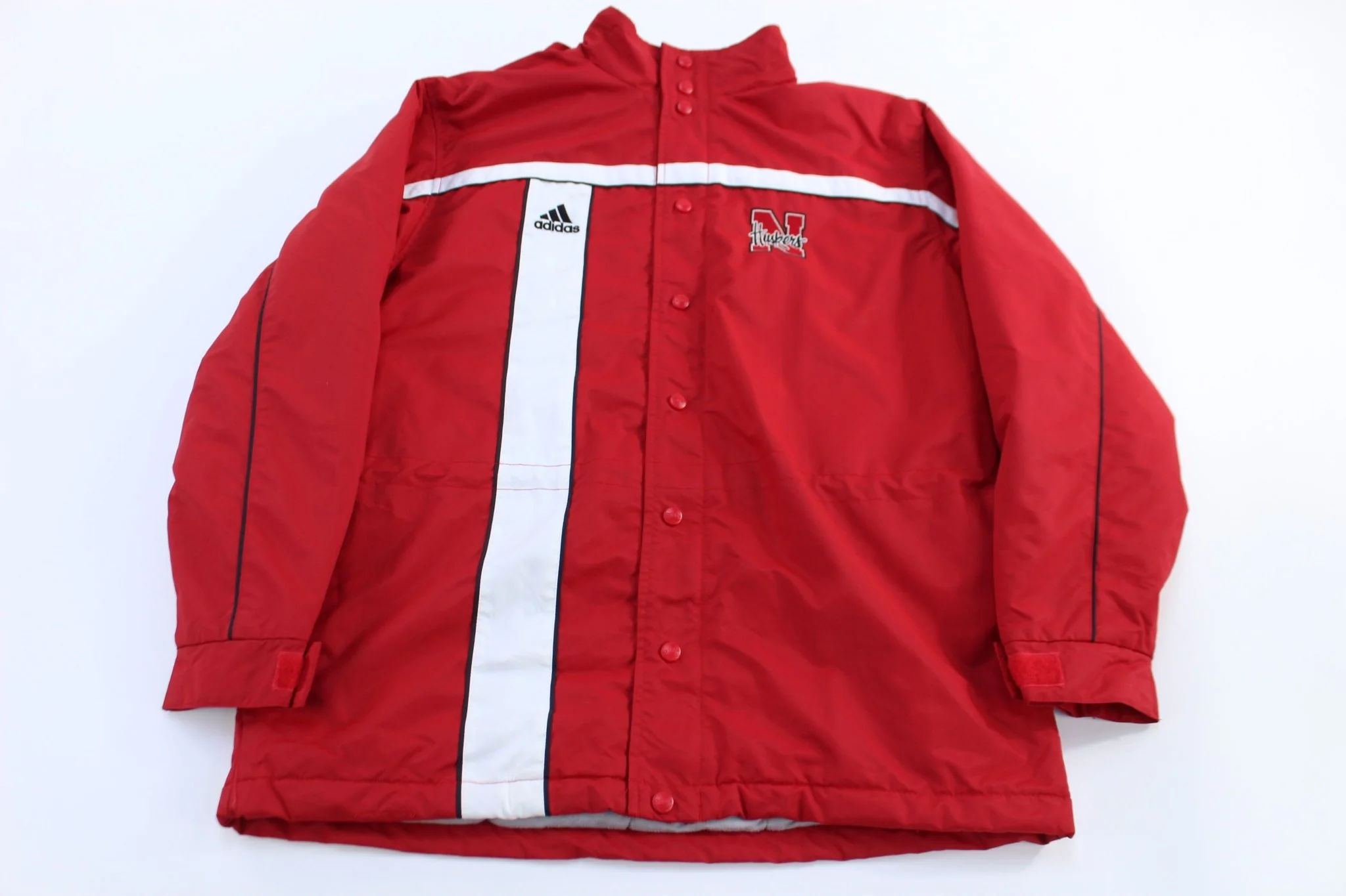 Vintage Adidas University of Nebraska Full Zip Parka Jacket