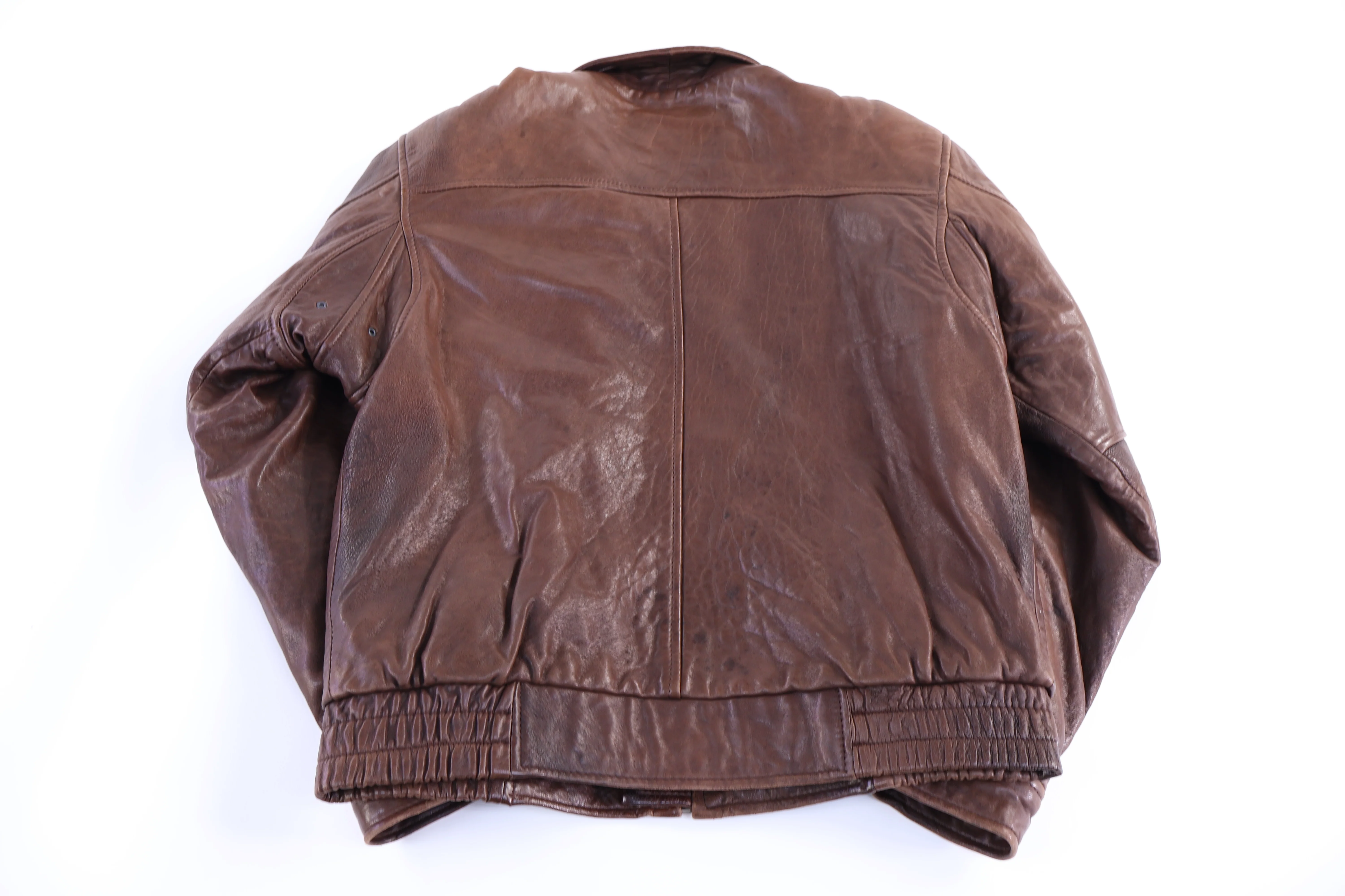 Vintage Aeropostale Brown Leather Jacket - Image 2