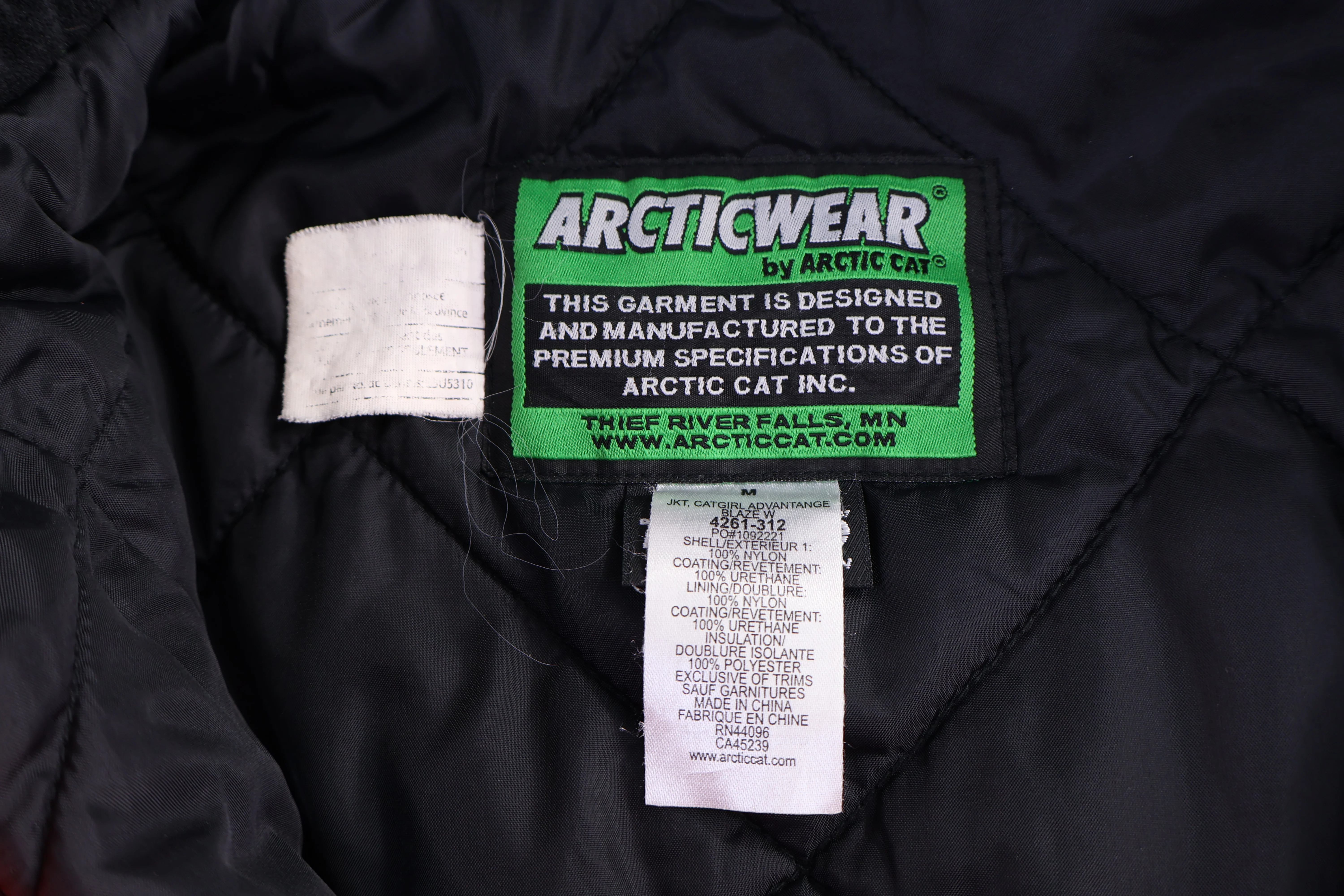 Vintage Artic Cat Orange & Black Full Zip Jacket - Image 3