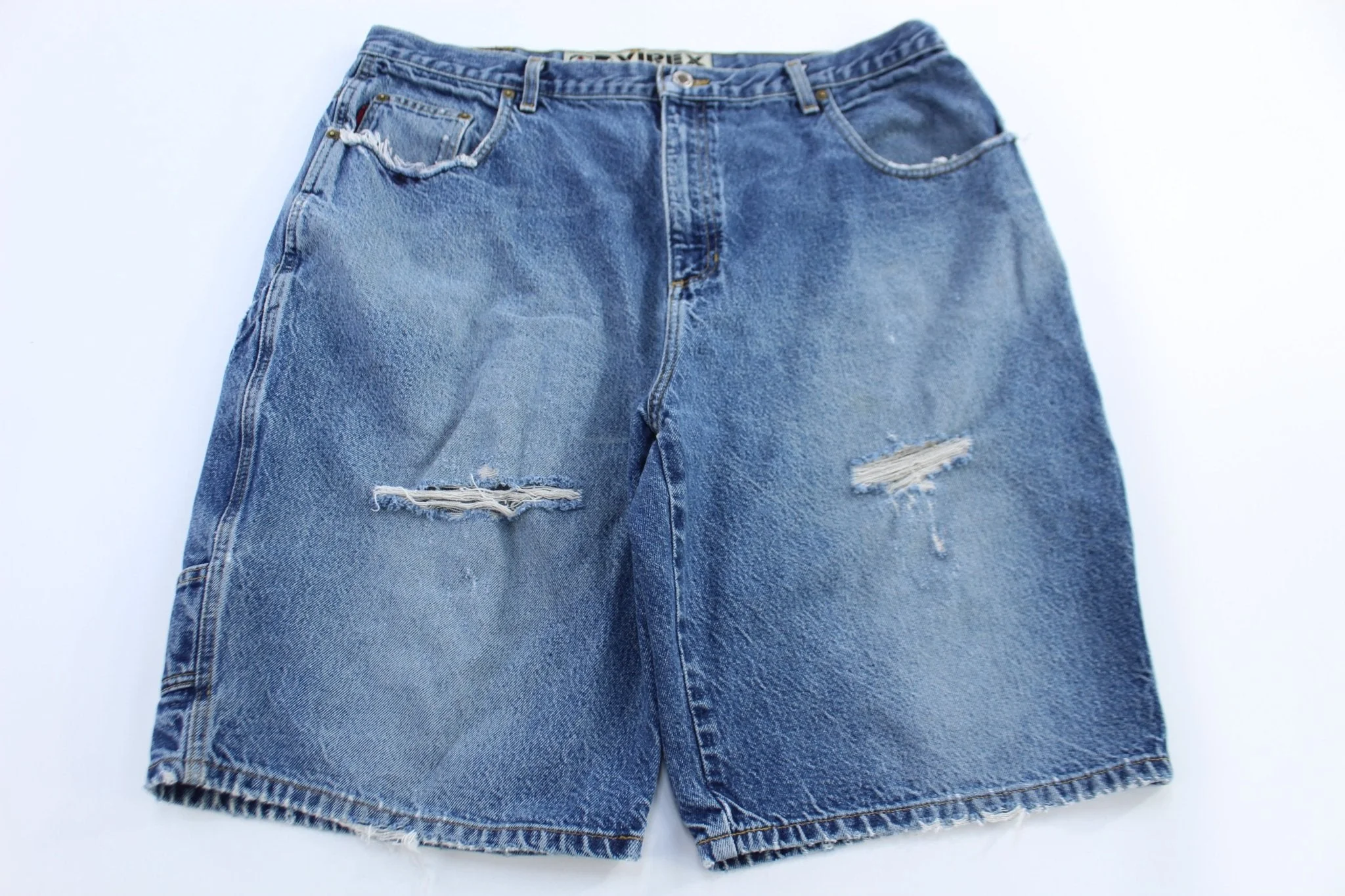 Vintage Avirex Dark Wash Denim Carpenter Shorts - Image 2