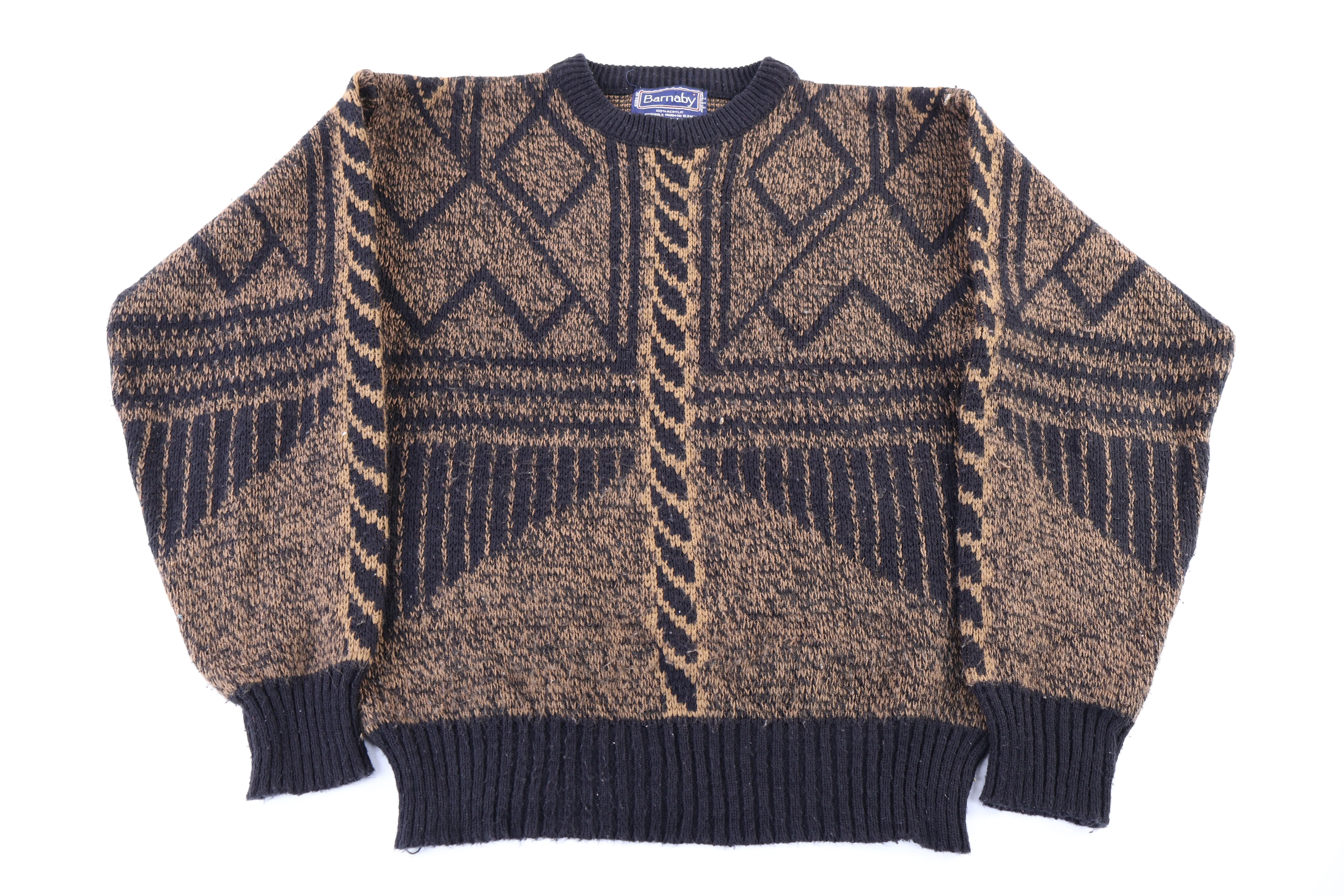 Vintage Barnaby Multipattern Knit Sweater