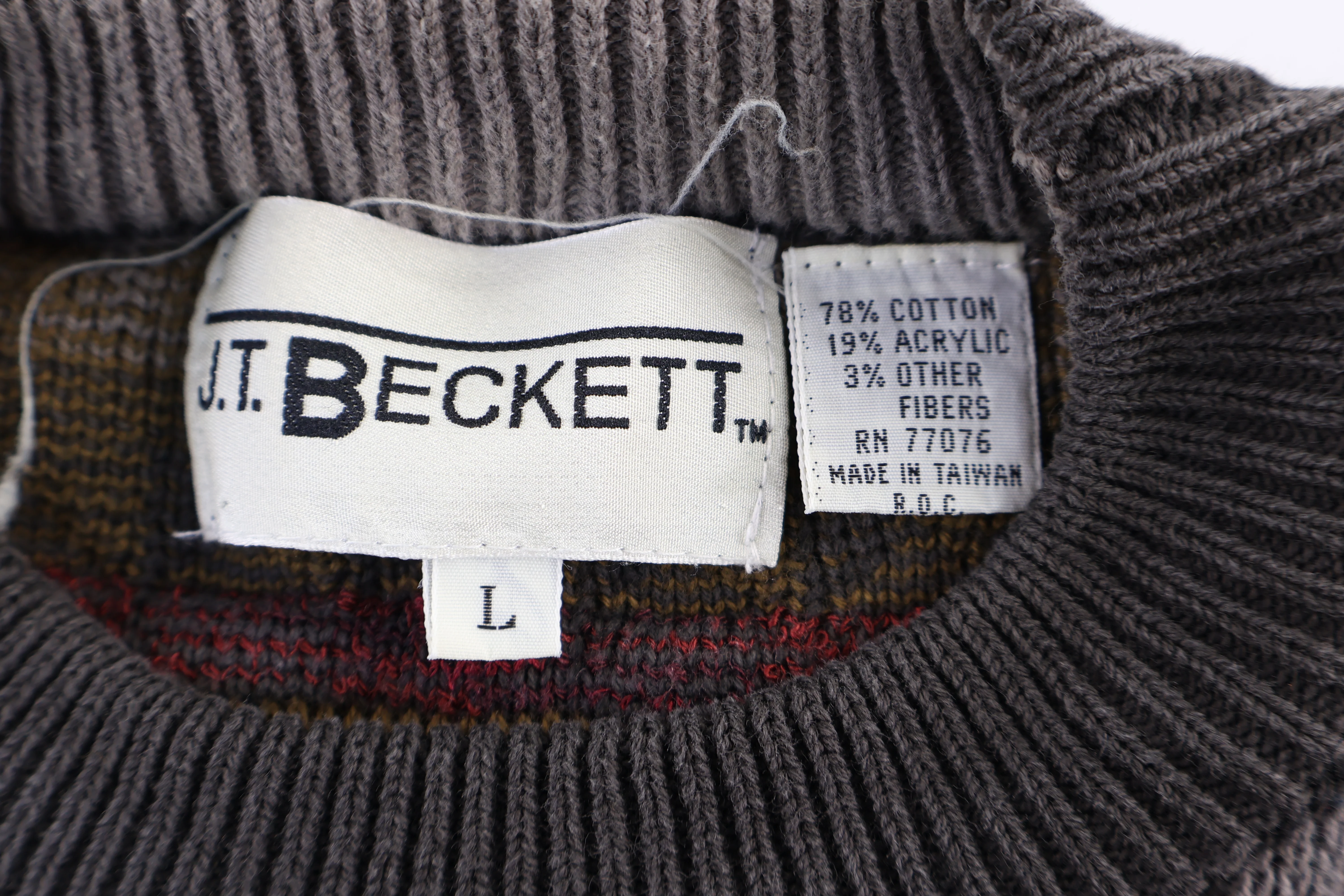 Vintage Beckett Multipatterned Knit Sweater - Image 3