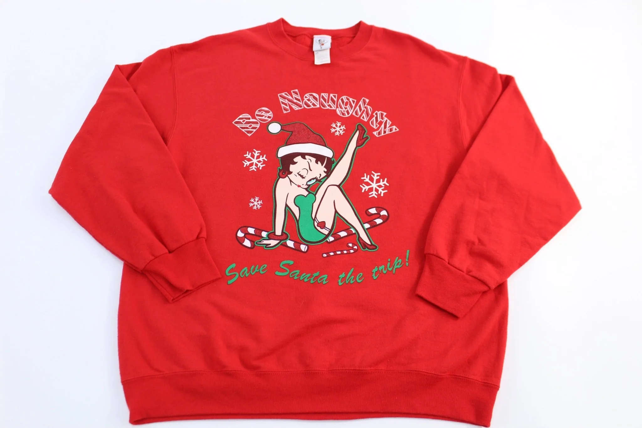 Vintage Betty Boop "Be Naughty" Red Sweatshirt