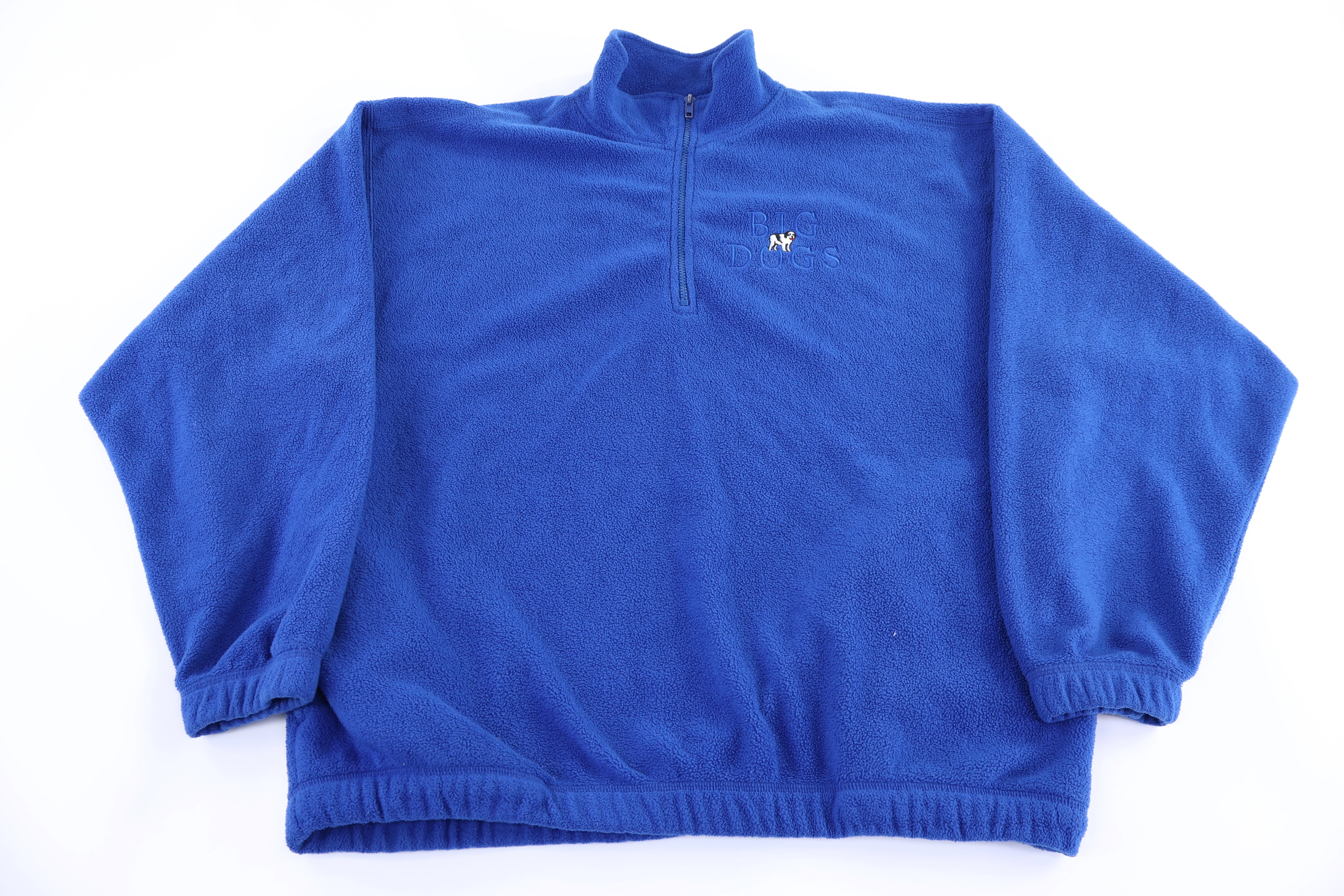 Vintage Big Dogs Embroidered Logo Quarter Fleece Pullover