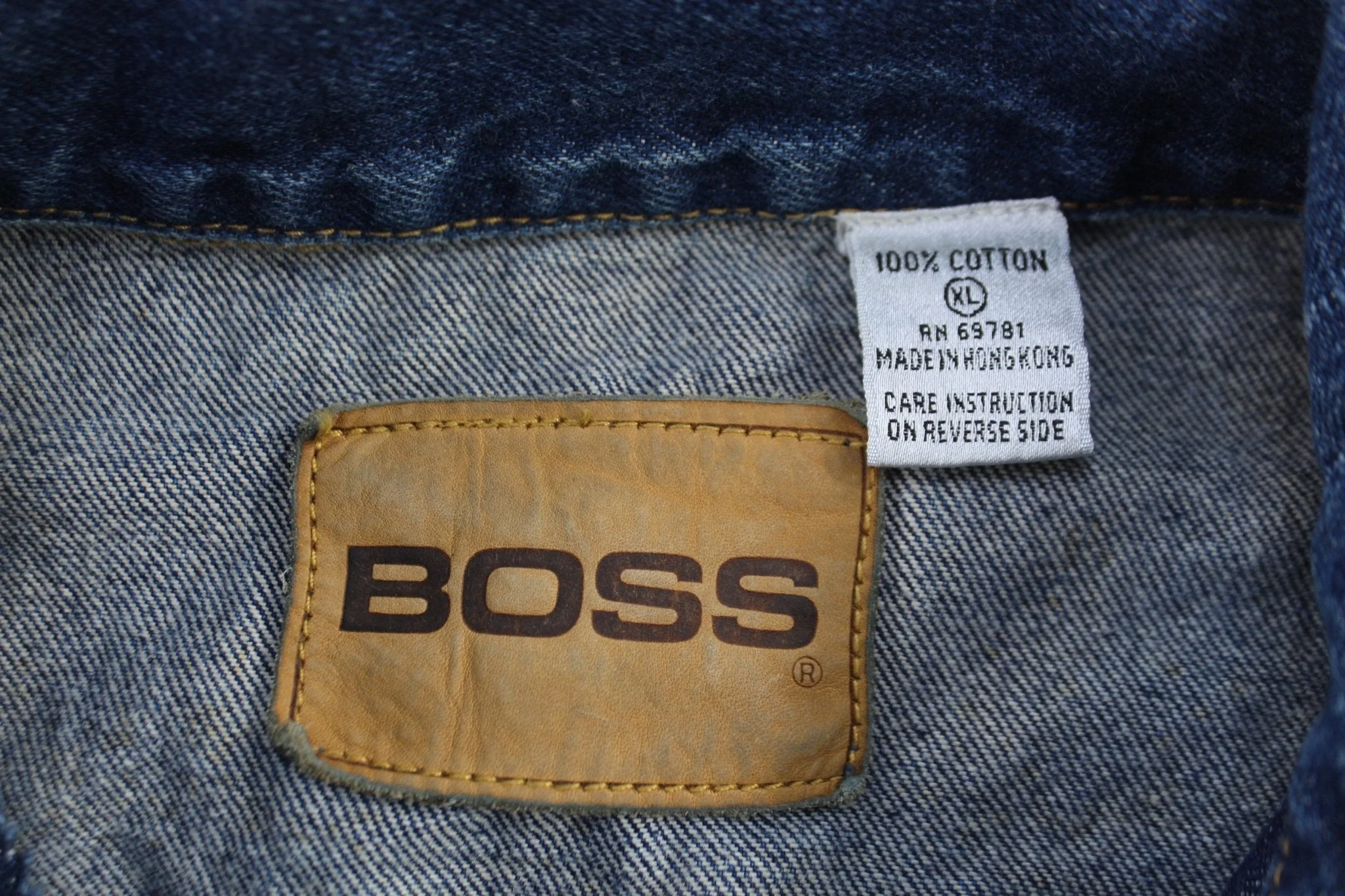 Vintage Boss Dark Wash Denim Jacket - Image 3
