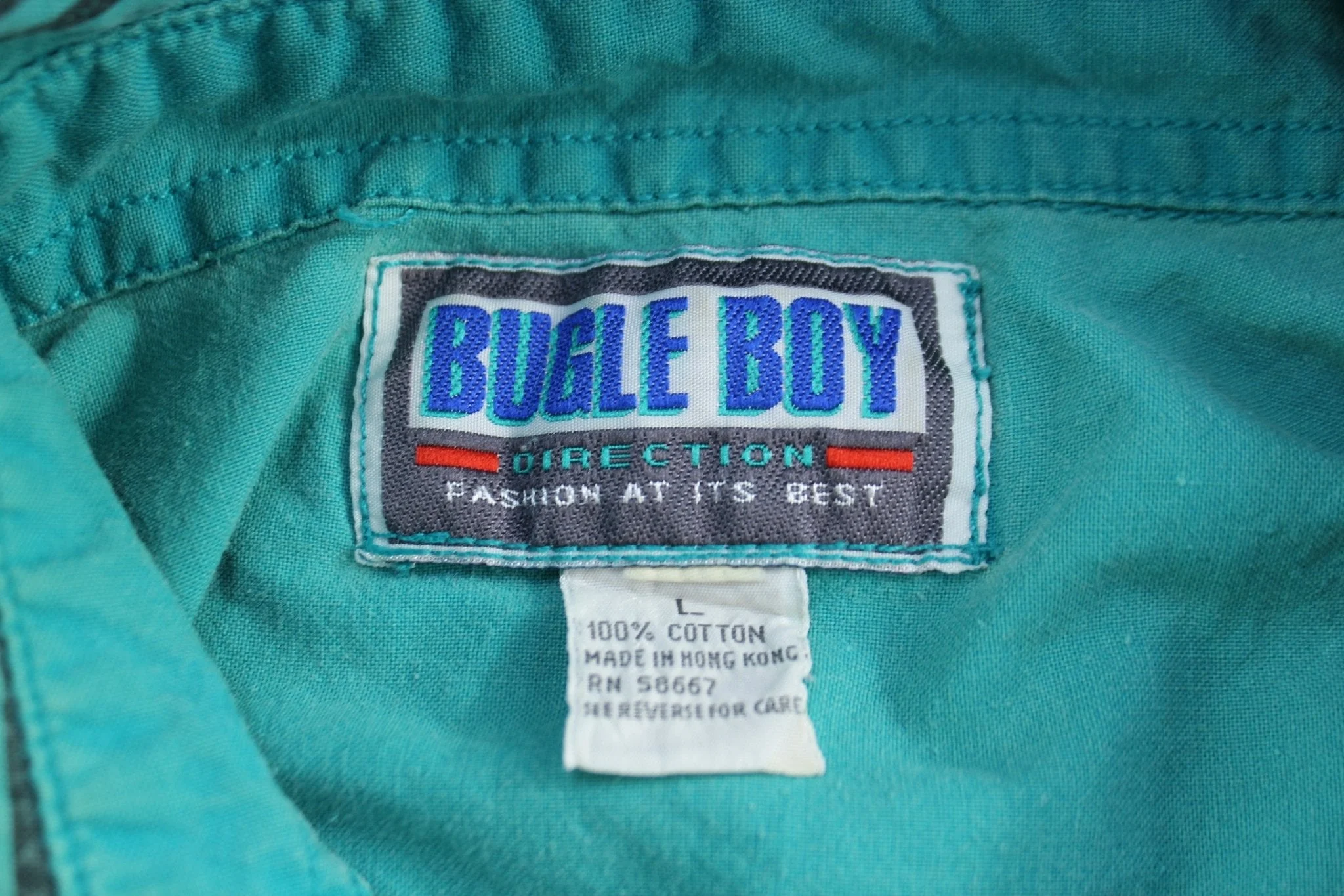 Vintage Bugle Boy Striped LS Button Up Shirt - Image 3