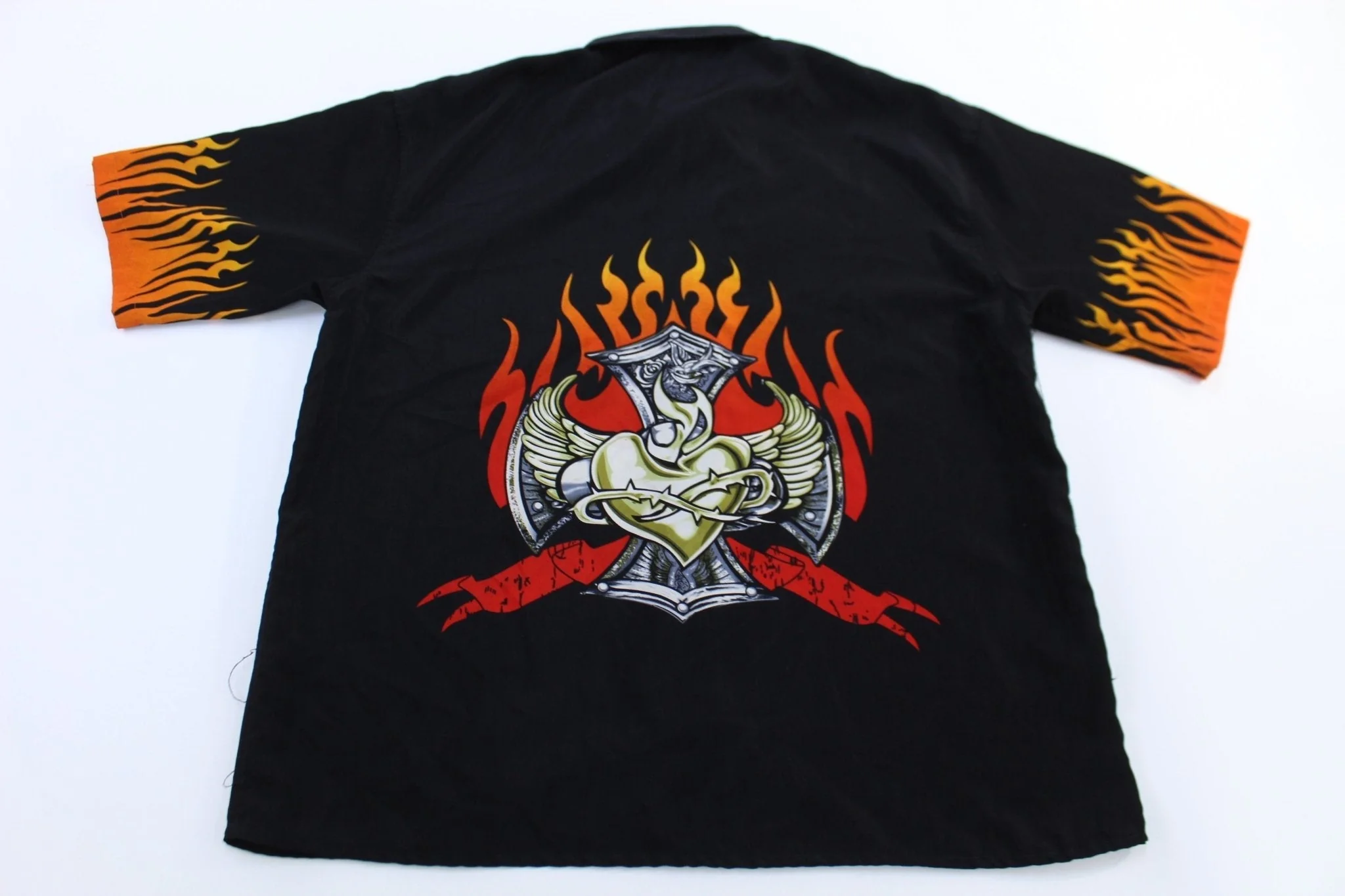 Vintage City Impact Heart Flame Graphic Button Down - Image 2