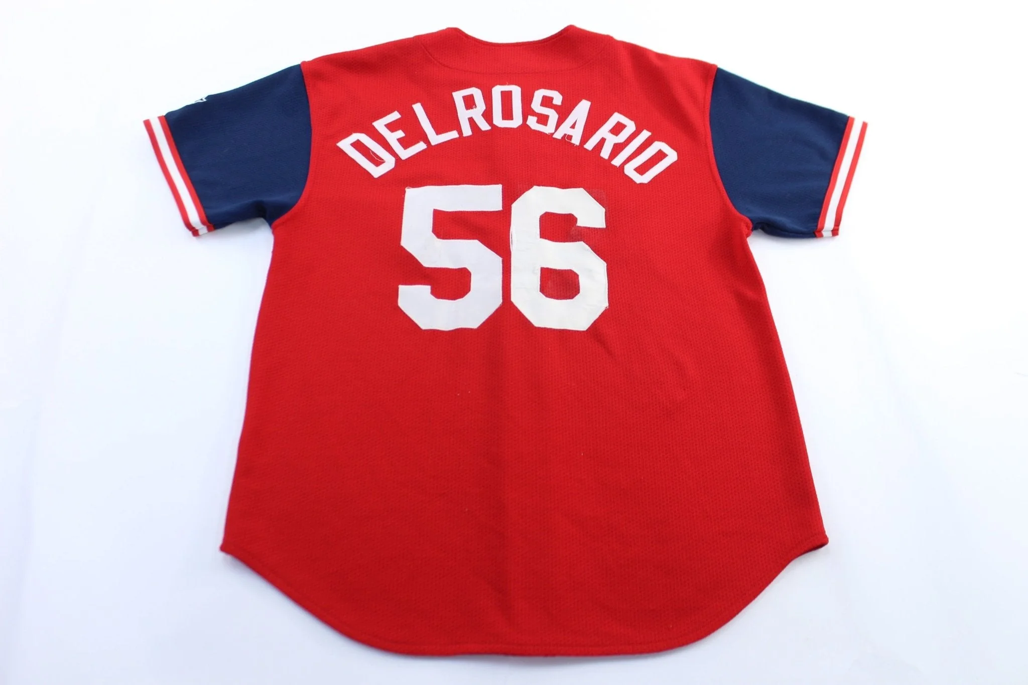 Vintage Cleveland Indians Embroidered #56 Delrosario Starter Baseball Jersey - Image 2