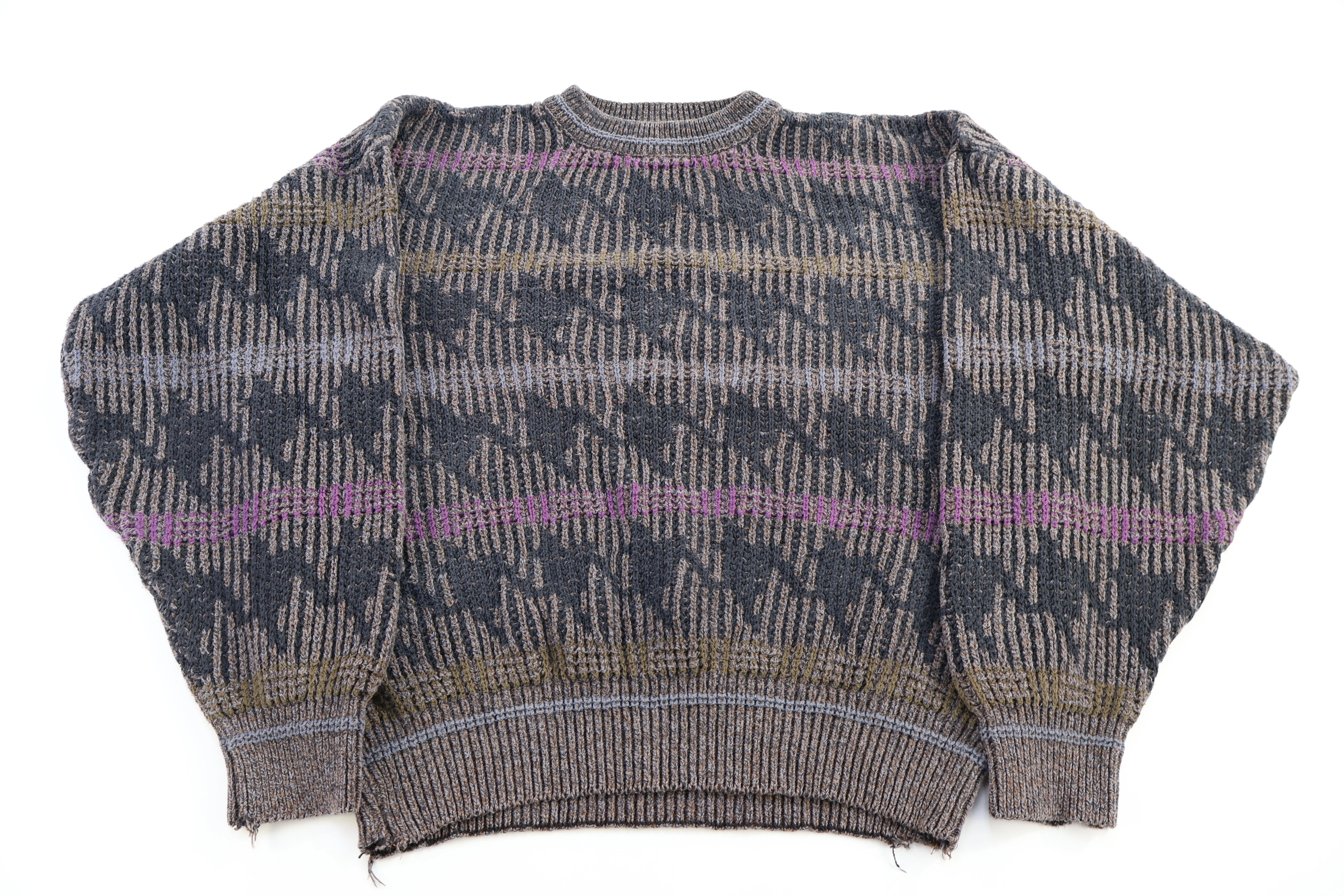 Vintage Colours Multipatterned Knit Sweater