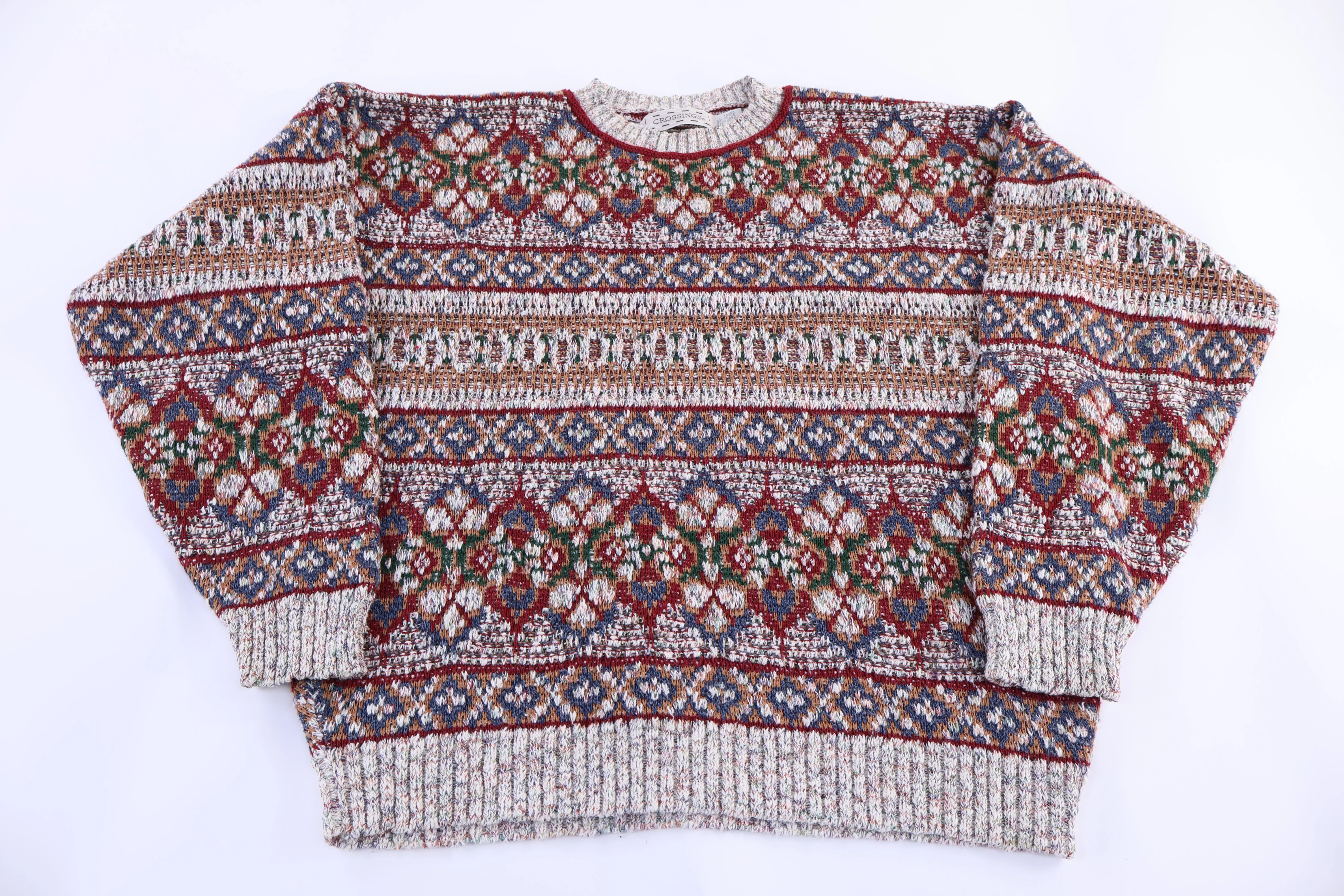 Vintage Crossings Multipatterned Knit Sweater