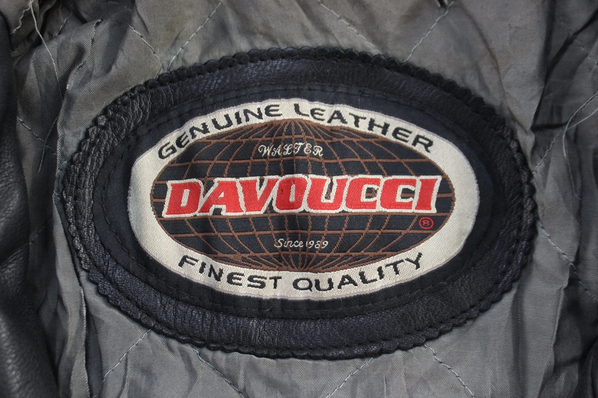 Vintage Davoucci Black Leather Full Zip Jacket - Image 4