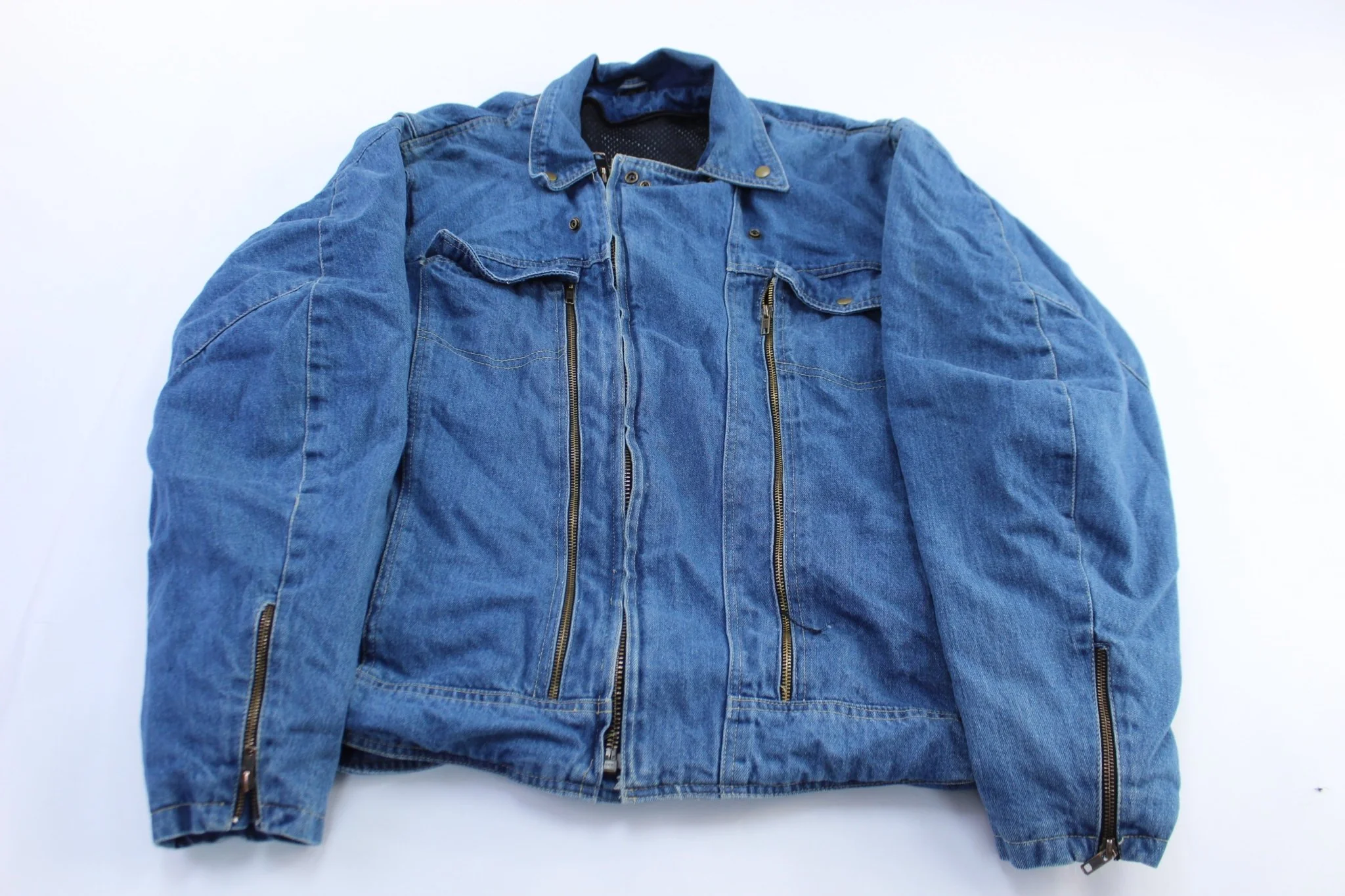 Vintage Denim Utility Zip Up Jacket
