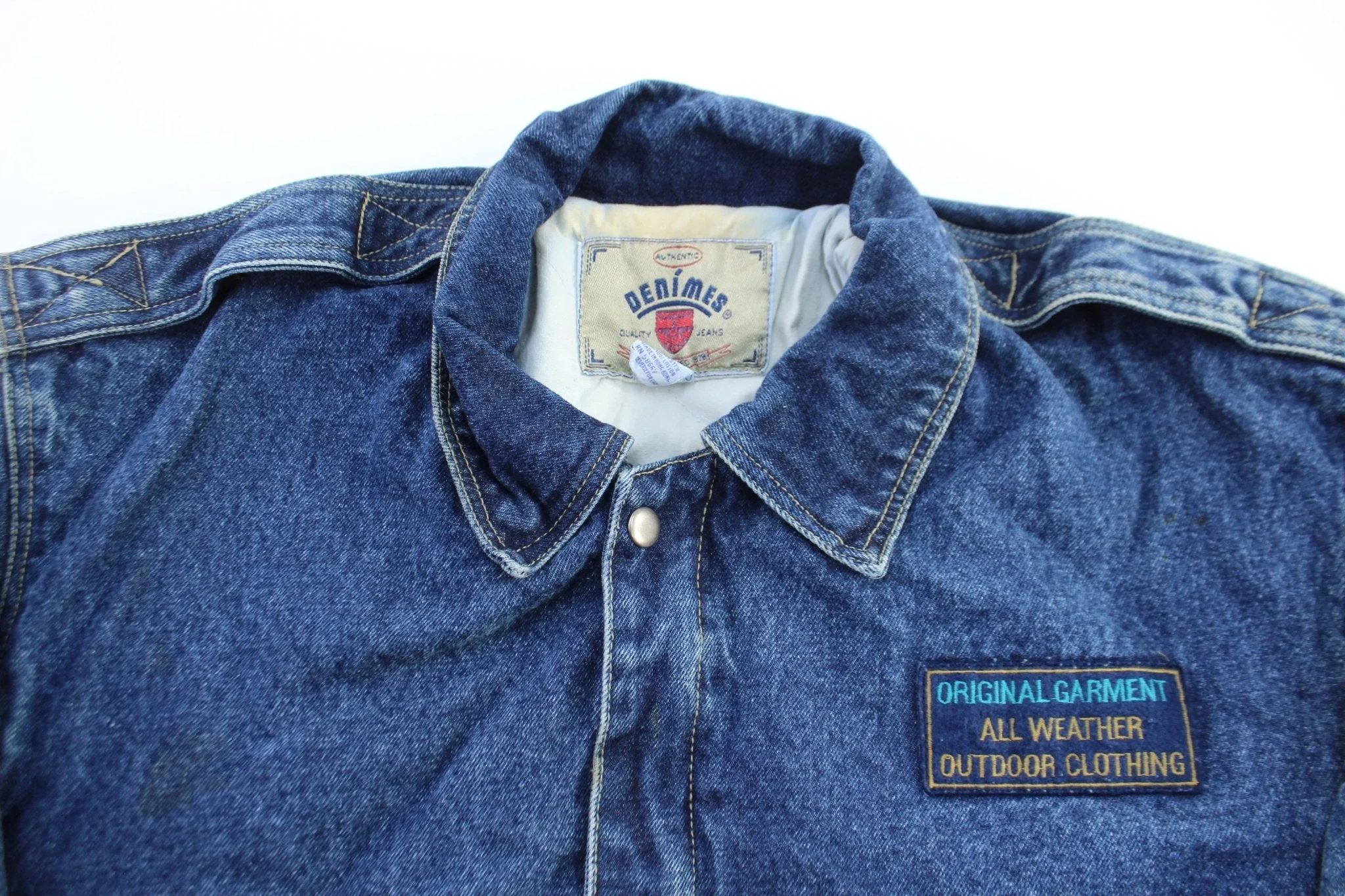 Vintage Denimes Embroidered Military Airborne Denim Jacket - Image 3