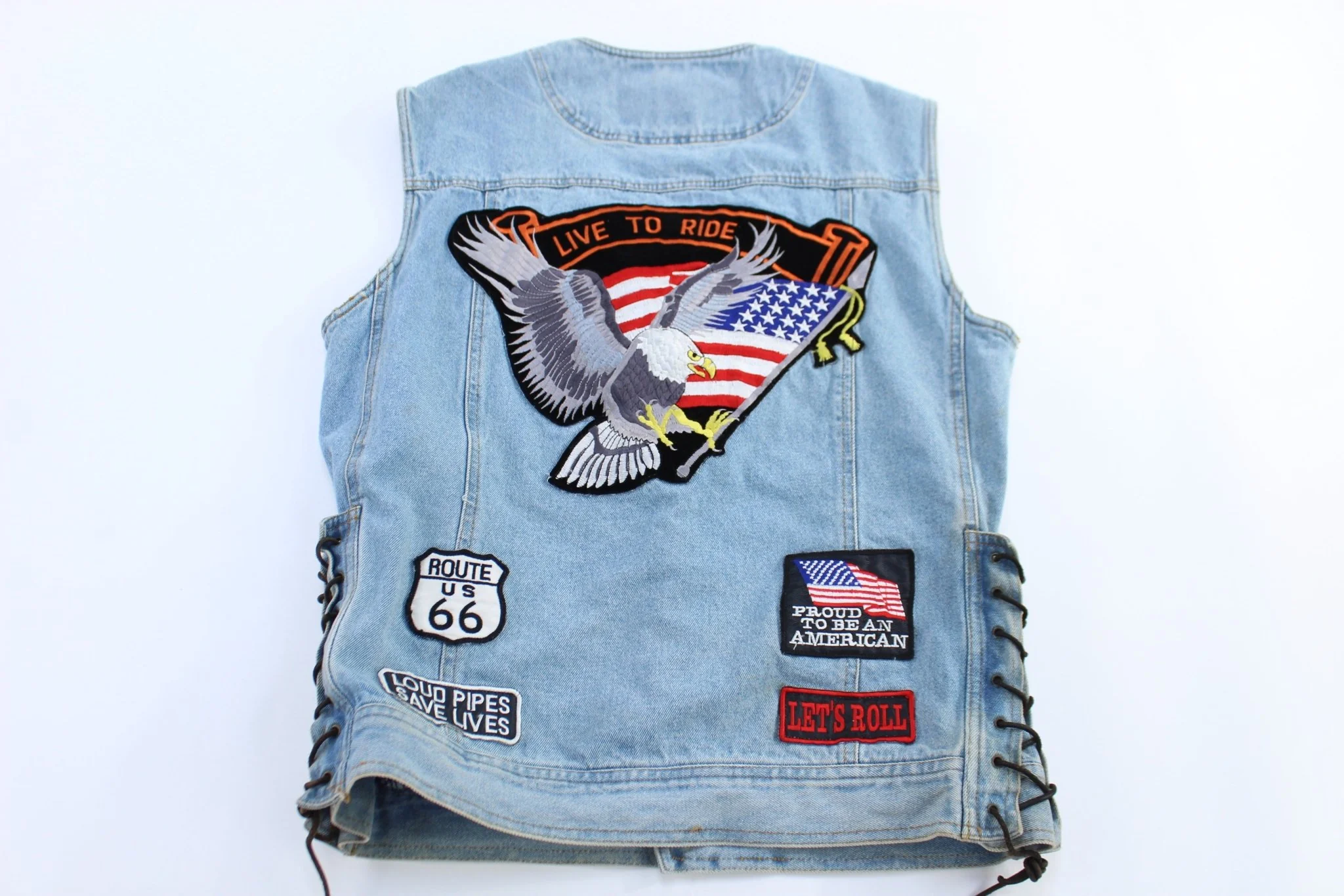 Vintage Diamond Plate Denim Vest