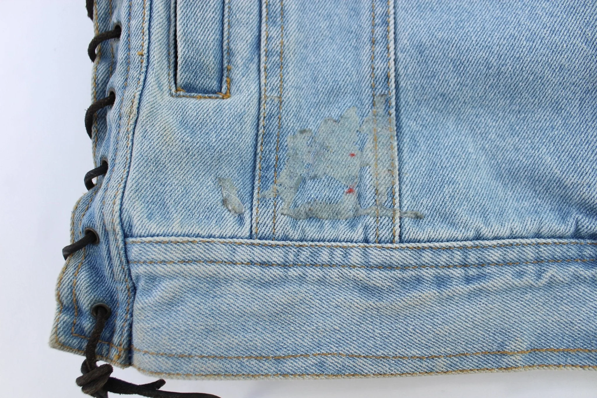 Vintage Diamond Plate Denim Vest - Image 3